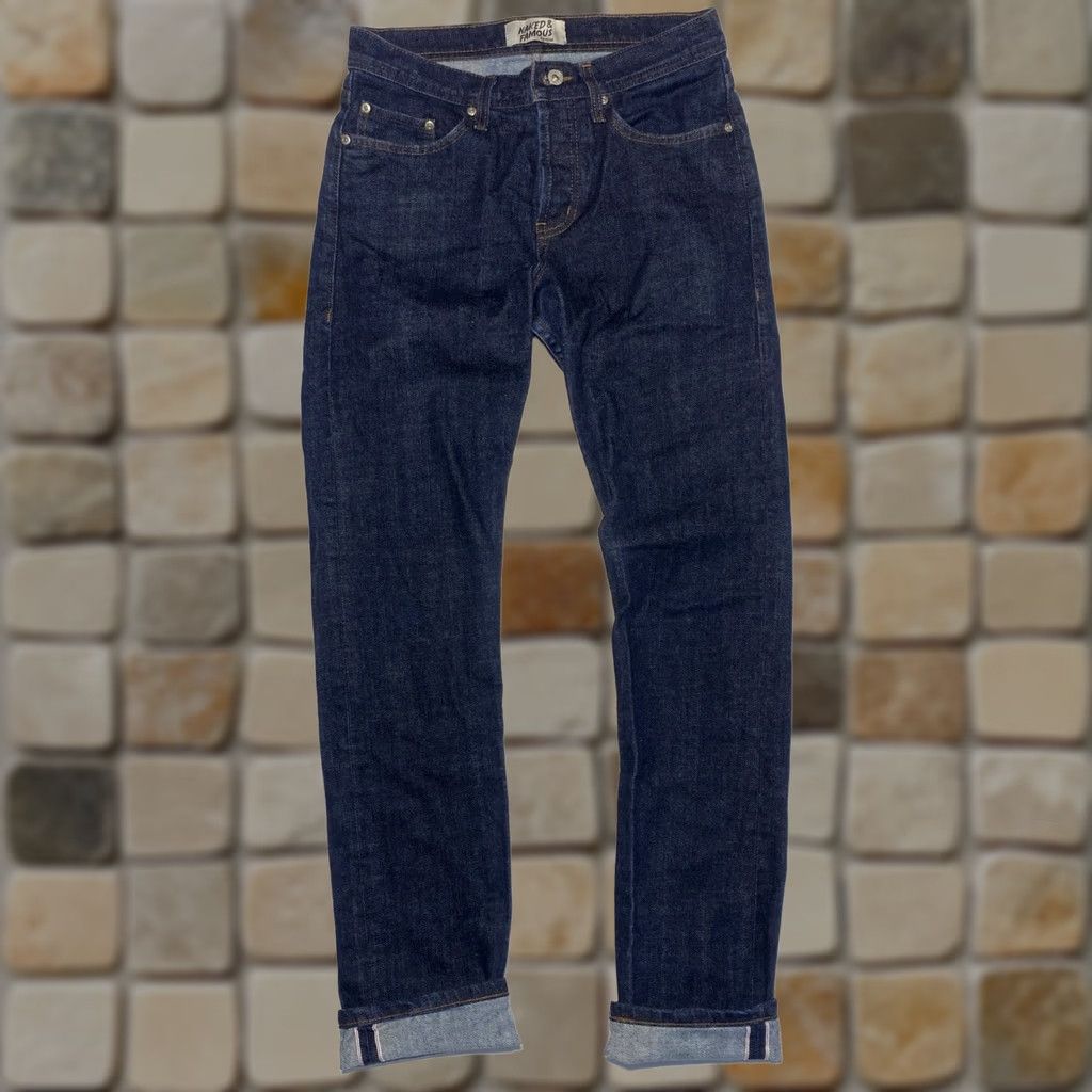 Vintage Naked & Famous Denim Weird Guy Stretch Selvedge Jeans Sz 30x33 Men's Jeans Size US 30 / EU 46 - 1 Thumbnail
