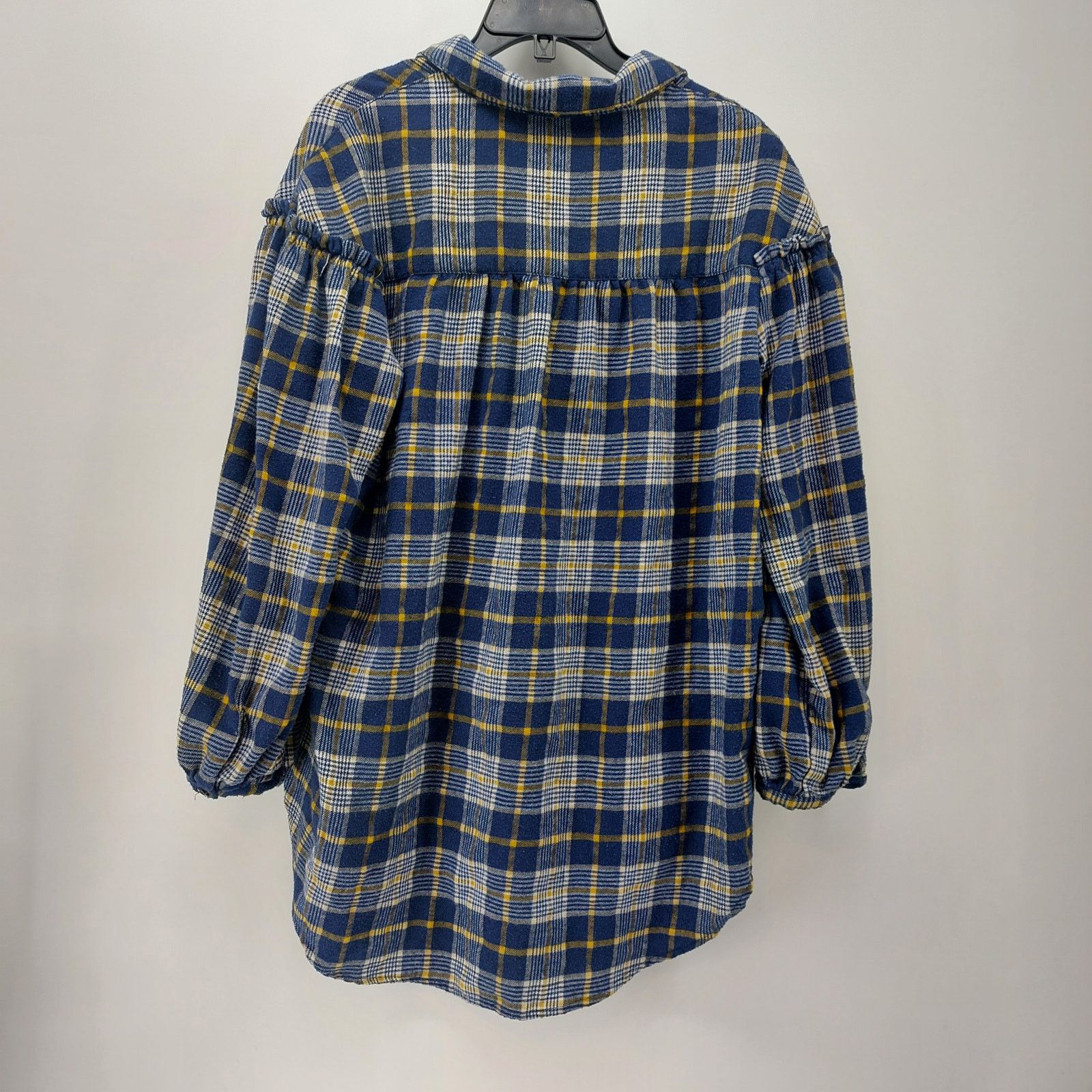 Other Weekend Suzanne Betro Navy Blue Yellow Flannel Ruffled XL Size XL / US 12-14 / IT 48-50 - 2 Thumbnail
