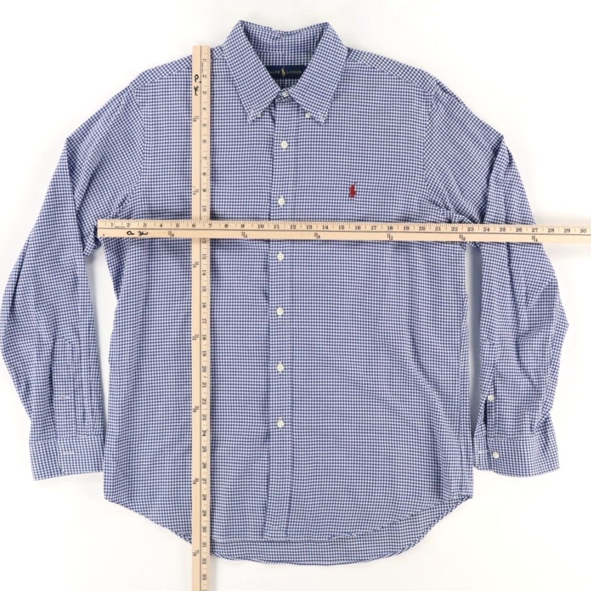 Ralph Lauren Ralph Lauren Dress Cotton Check Long Sleeve Button Down Shirt Blue Men's L Size 42R - 3 Thumbnail