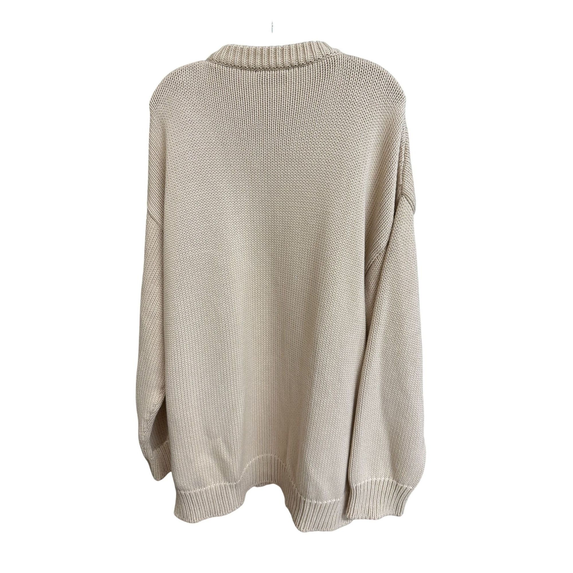 Balenciaga Balenciaga Beige Oversized Knit Sweater With Embroidered Cre Size S / US 4 / IT 40 - 2 Thumbnail