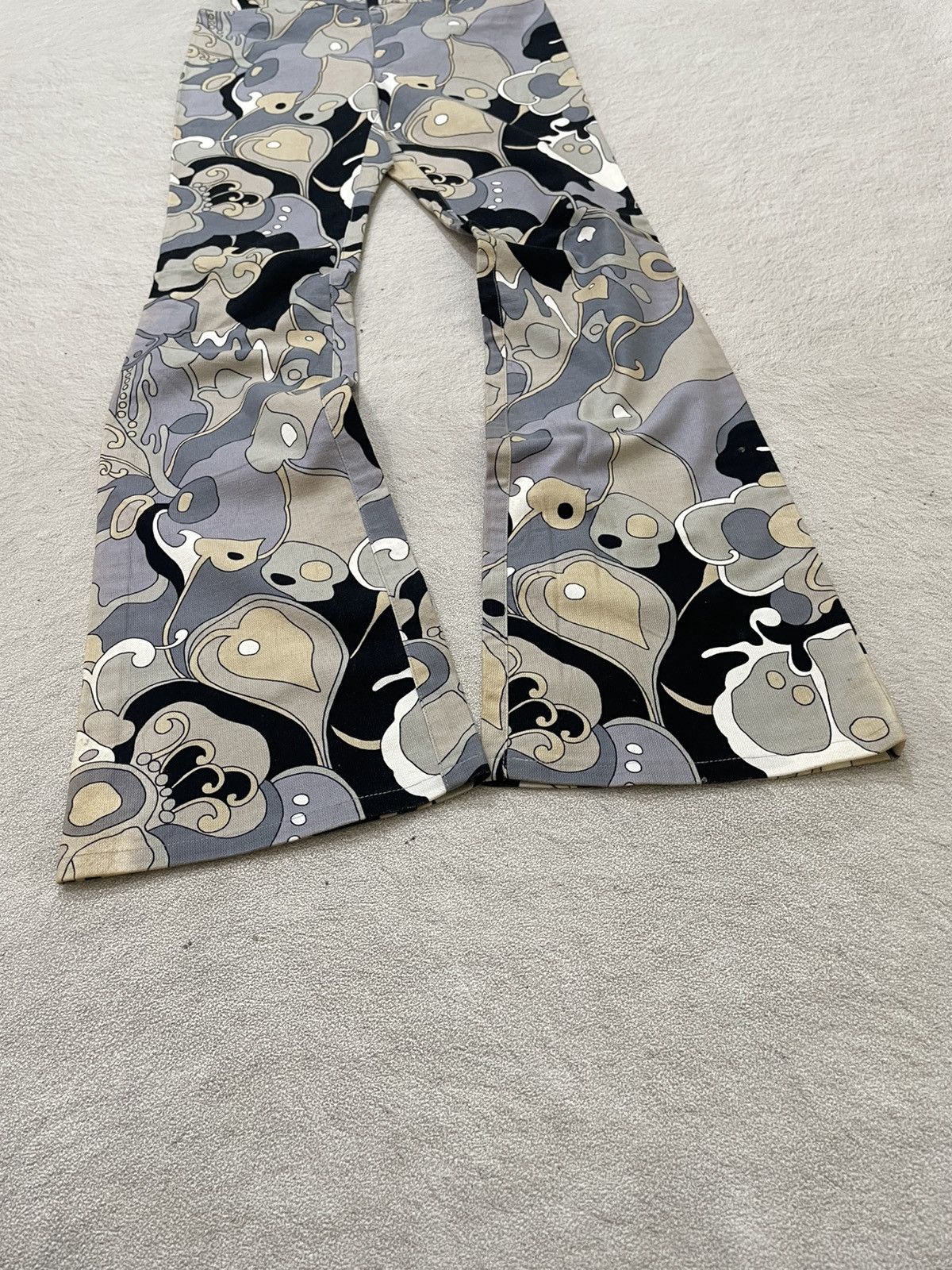 Katharine Hamnett London Katharine Hamnet archive Abstract Pattern Flare Pants Y2K Size 26" / US 2 / IT 38 - 3 Thumbnail