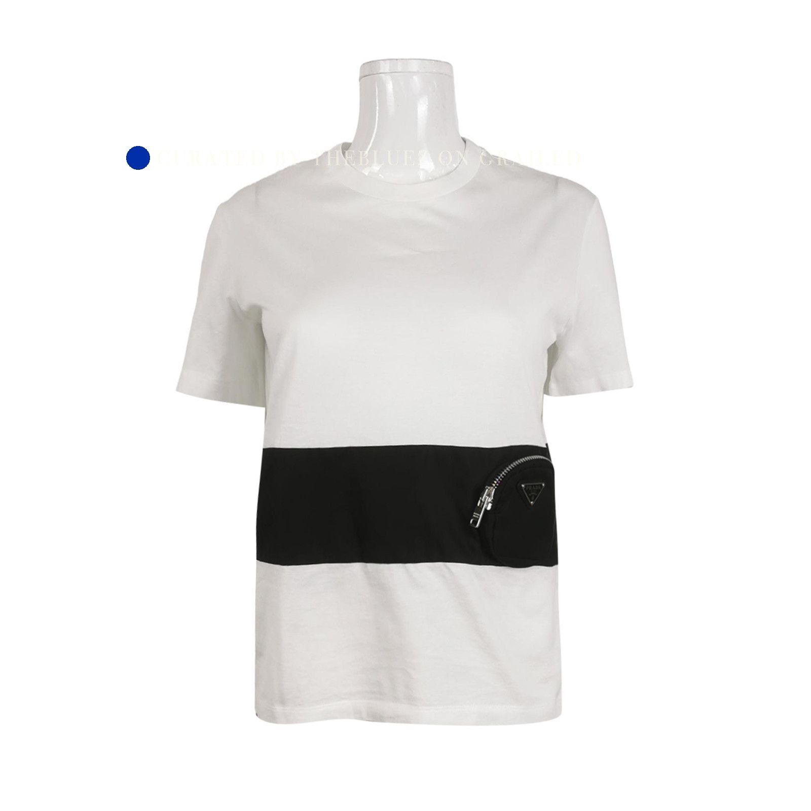Prada Minimalist White Logo Pocket Tee Size US XS / EU 42 / 0 - 1 Thumbnail