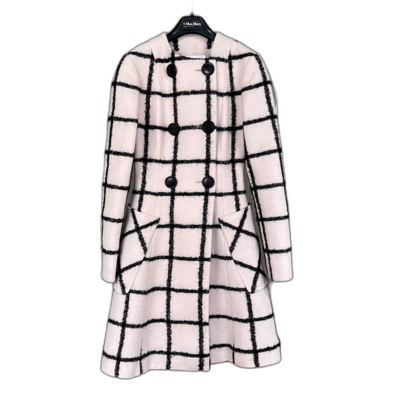 Dior Pink Wool Checked Dior Coat Size M / US 6-8 / IT 42-44 - 1 Thumbnail
