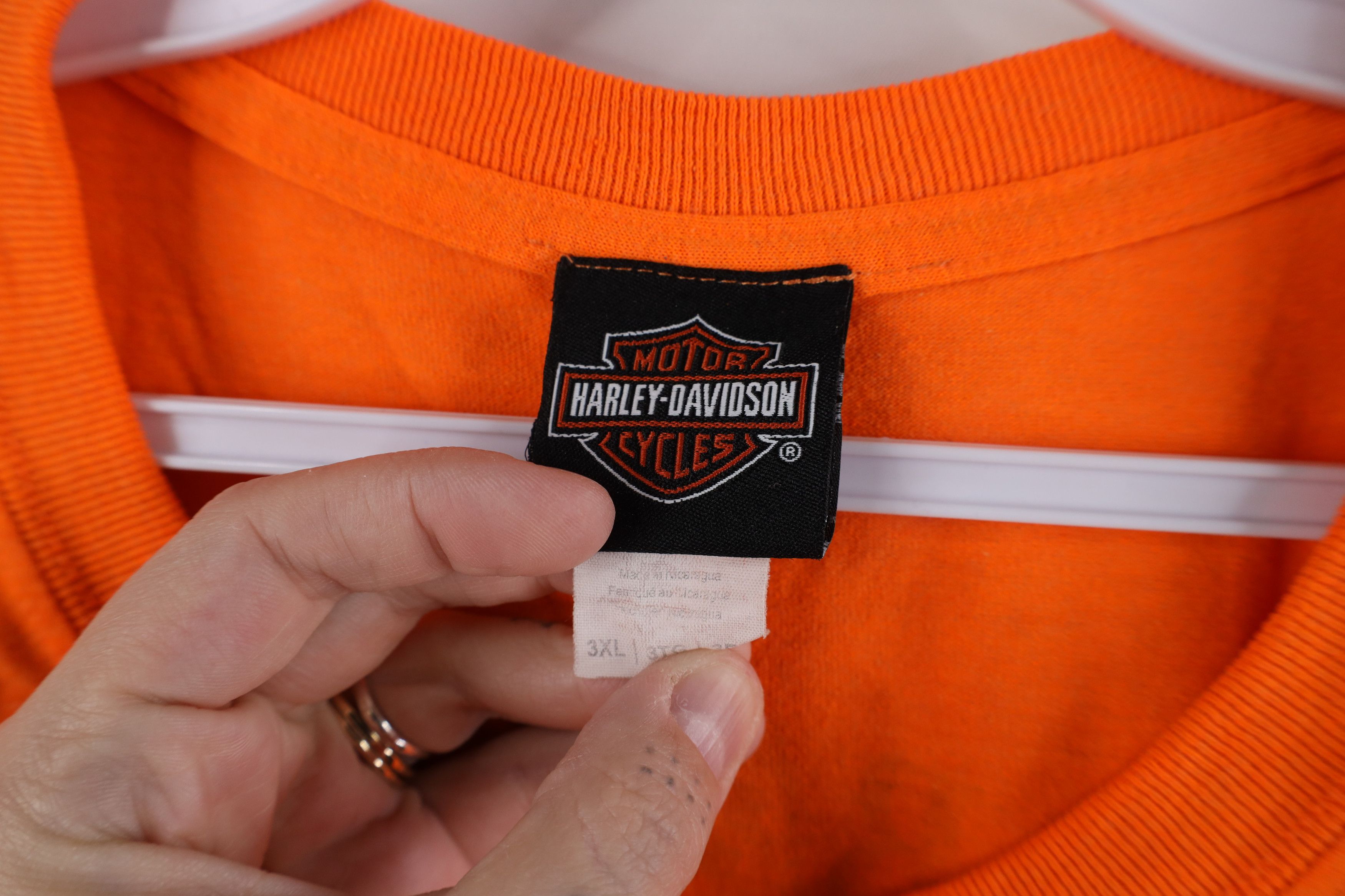 Harley Davidson × Vintage Y2K Harley Davidson Spell Out Pocket Short Sleeve T-Shirt Size US XXL / EU 58 / 5 - 6 Thumbnail