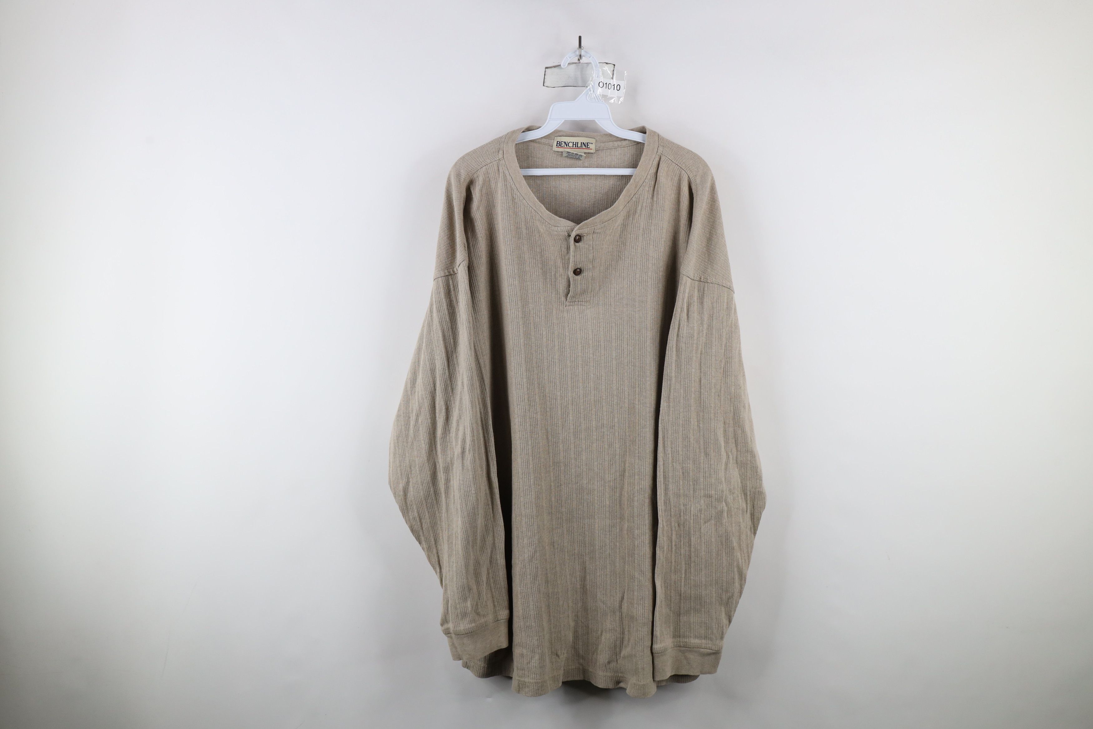 Vintage Vintage 90s Streetwear Ribbed Long Sleeve Henley T-Shirt Size US XL / EU 56 / 4 - 1 Thumbnail