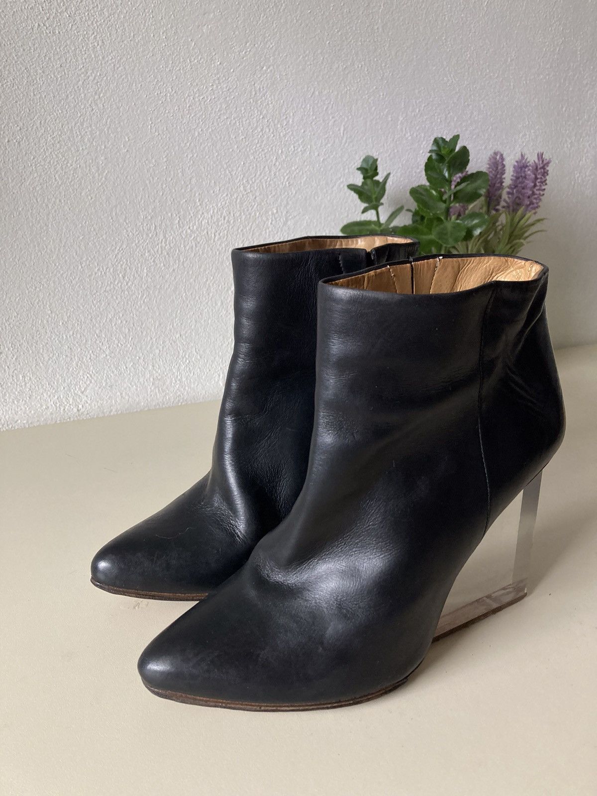 image of H&m x Maison Margiela Leather Heel Shoes Boots in Black, Women's (Size 6)