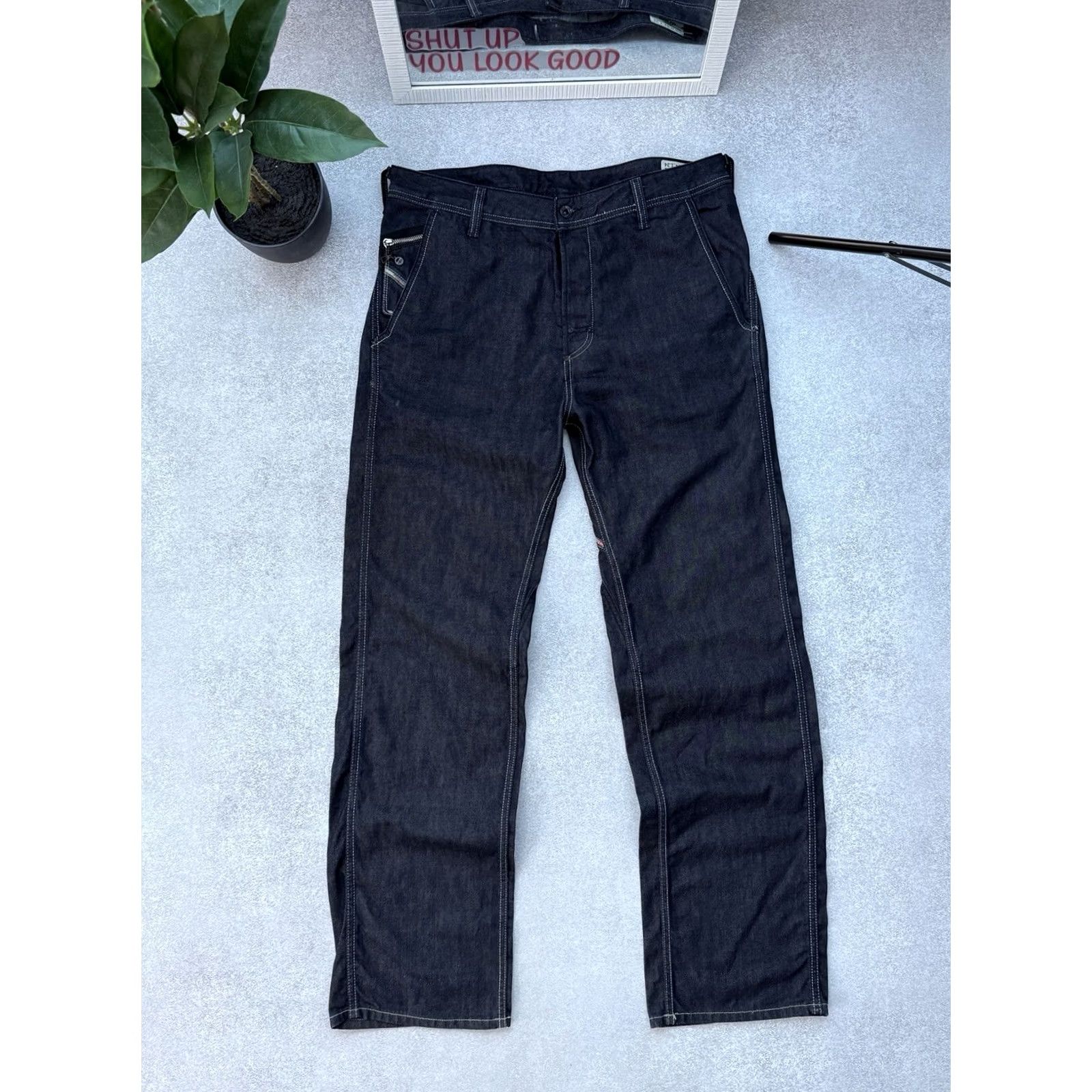 Diesel VINTAGE Diesel Pheyo Jeans Men’s Size W34 L34 Navy Denim Cinch Straight Size US 34 / EU 50 - 2 Thumbnail
