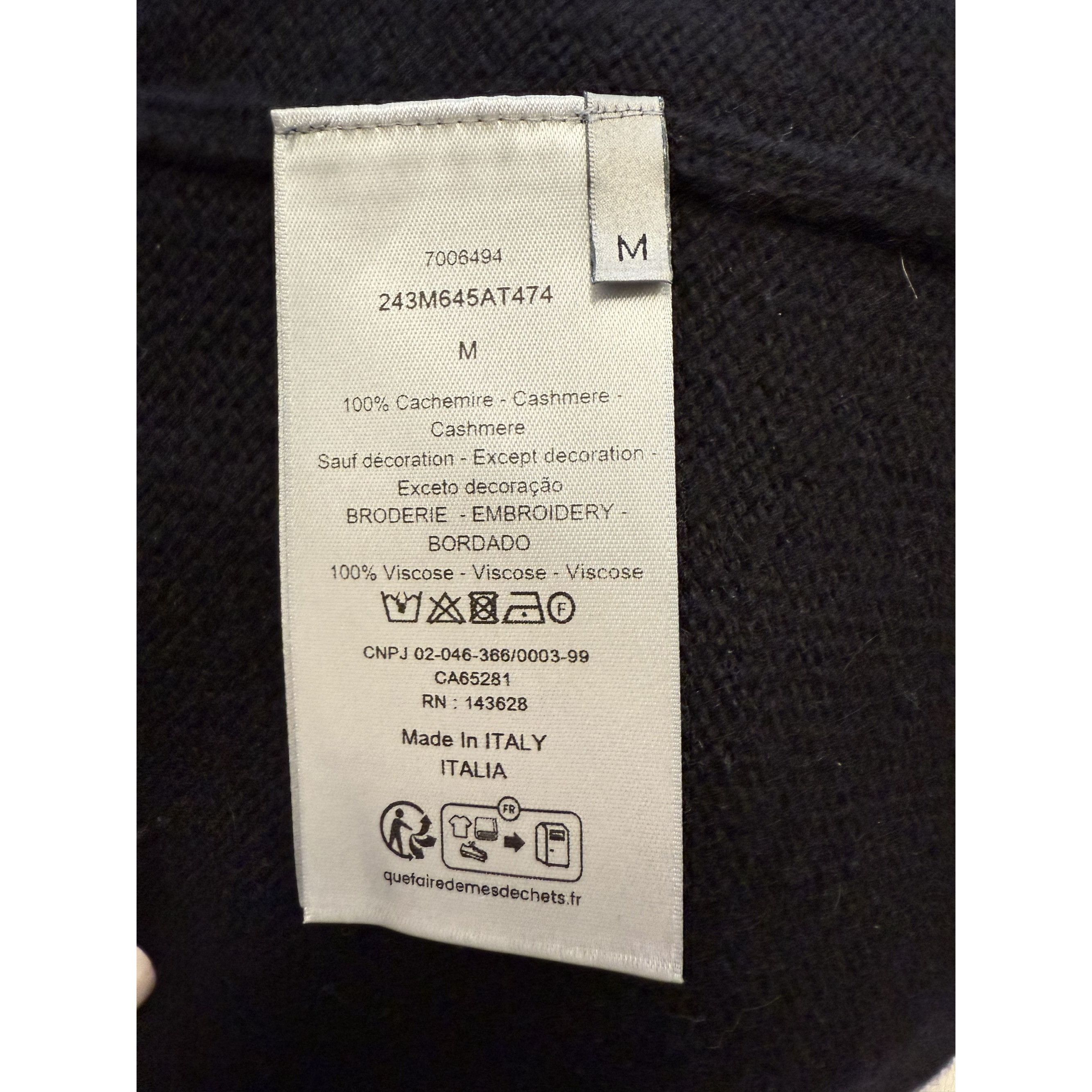 Dior Christian Dior Couture Black Embroidered Cashmere & Viscose Size M / US 6-8 / IT 42-44 - 4 Thumbnail