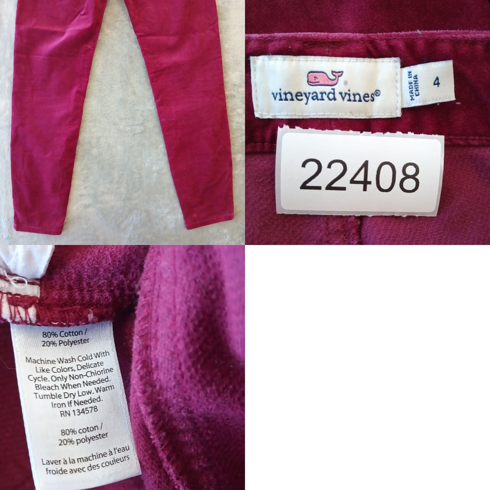 Vineyard Vines Vineyard Vines Pants Womens Size 4 Pink Velvet 29x28 Mid Rise Pockets Chino Straight 28 Inseam Womens Size 27" / US 4 / IT 40 - 8 Thumbnail