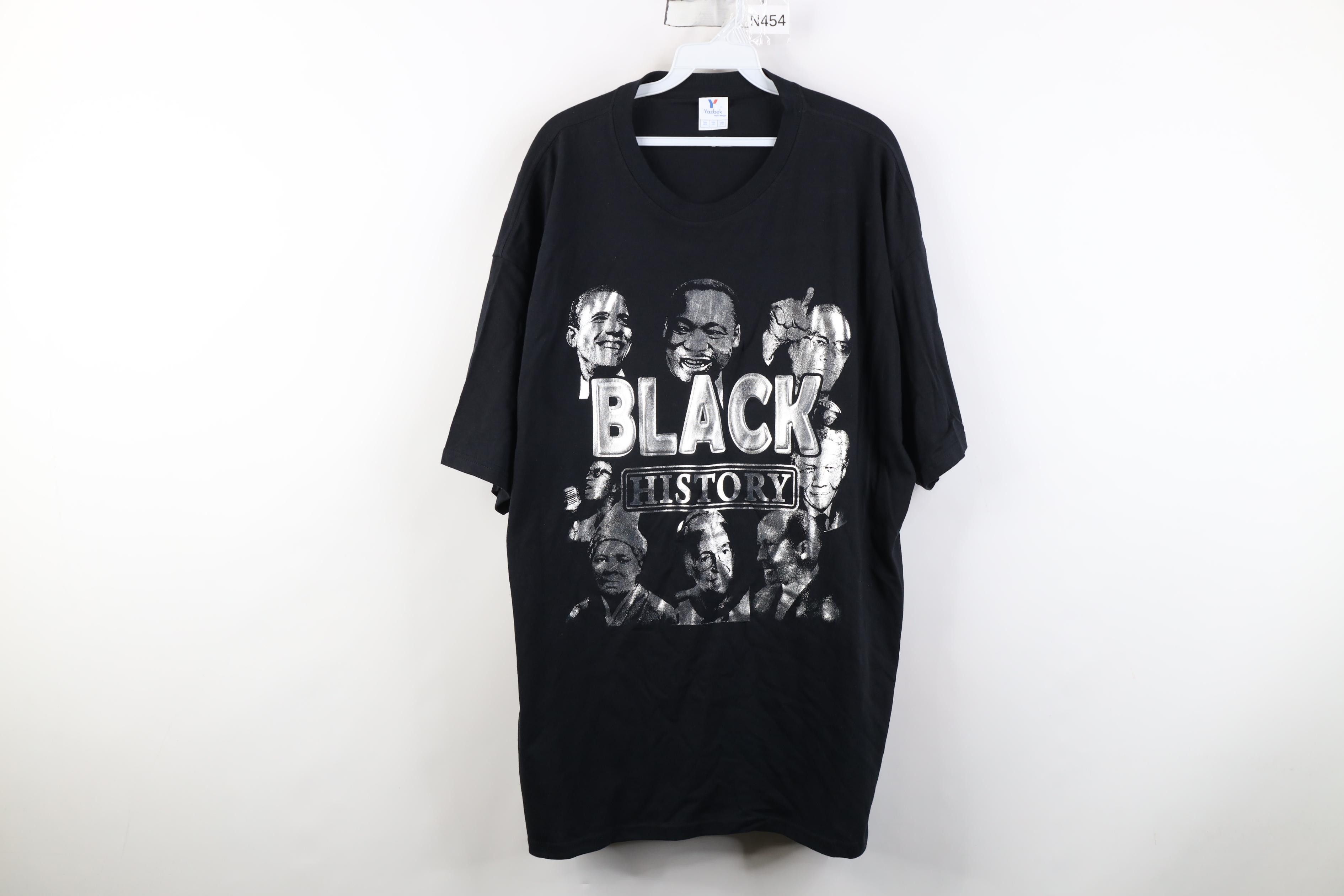 Vintage Deadstock Vintage Y2K Obama MLK Jr Malcolm X Mandela T-Shirt Size US XXL / EU 58 / 5 - 1 Thumbnail
