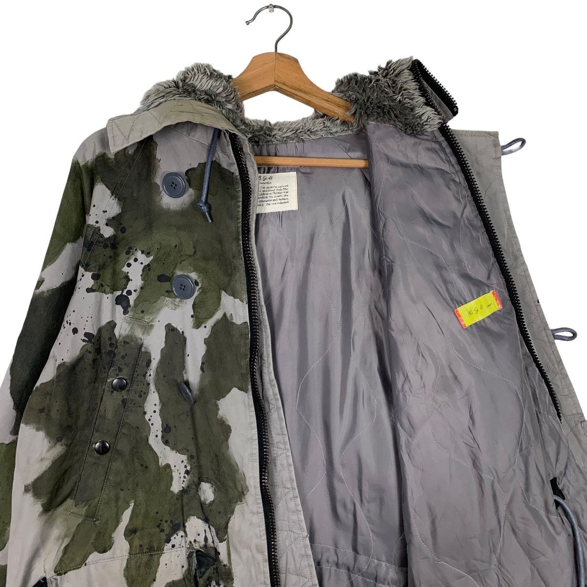 Vintage Jagdgeschwader Udet Acid Wash Fur Hoodie Parka #0653-C30 Size US M / EU 48-50 / 2 - 10 Thumbnail