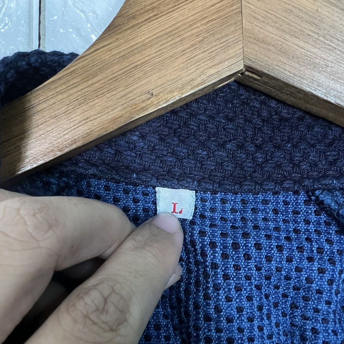 Vintage Bushu Navy Blue Indigo Shashiko Thick Weave Kimono 4133-C188 Size US L / EU 52-54 / 3 - 15 Thumbnail