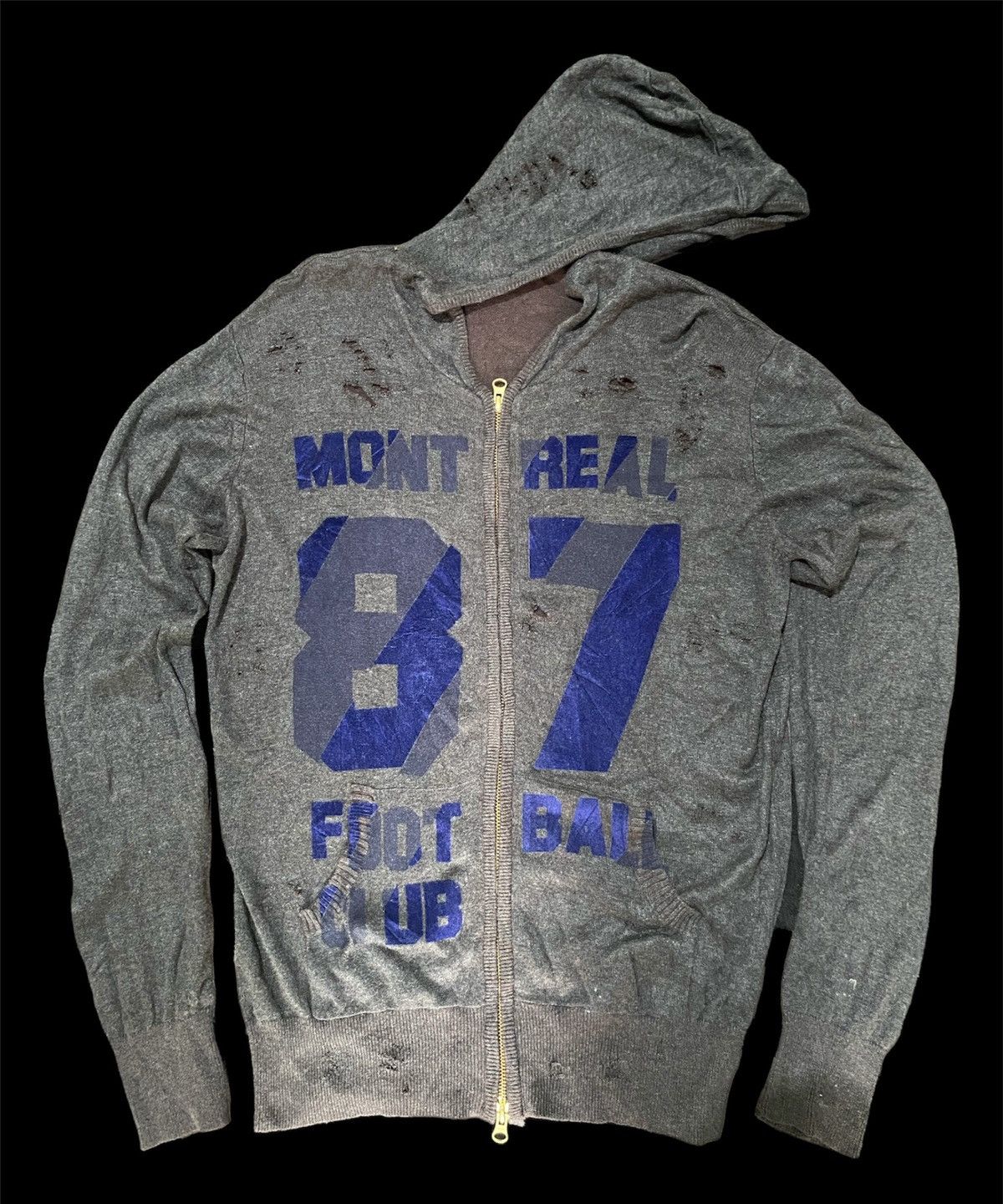 ABAHOUSE Abahouse distressed knit zip hoodie numbernine styled Size US L / EU 52-54 / 3 - 1 Thumbnail