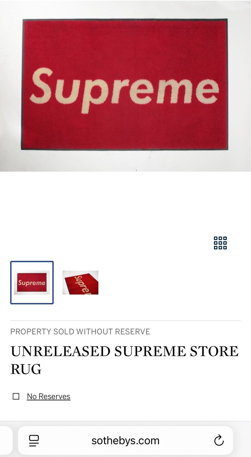 Supreme UNRELEASED SUPREME STORE RUG (circa. 2018) Size ONE SIZE - 7 Thumbnail