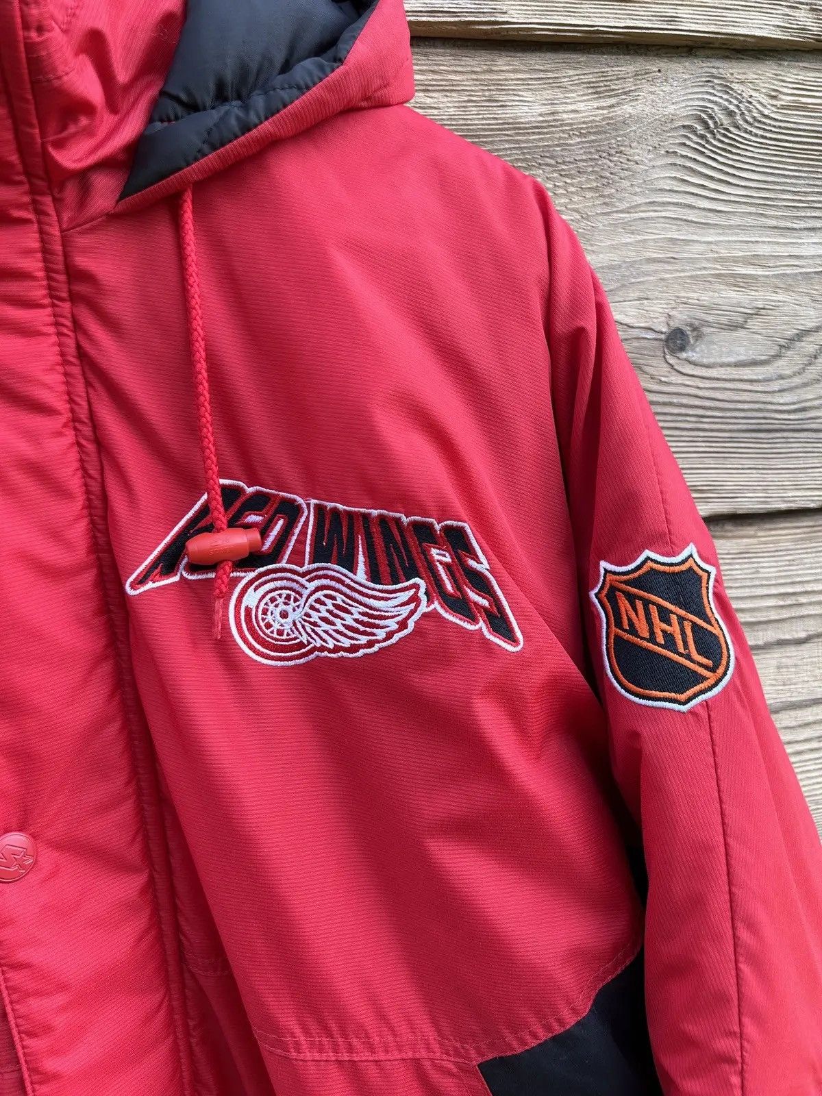 NHL 90s Vintage Starter Detroit Red Wings NHL Anorak Jacket Size US XL / EU 56 / 4 - 2 Thumbnail