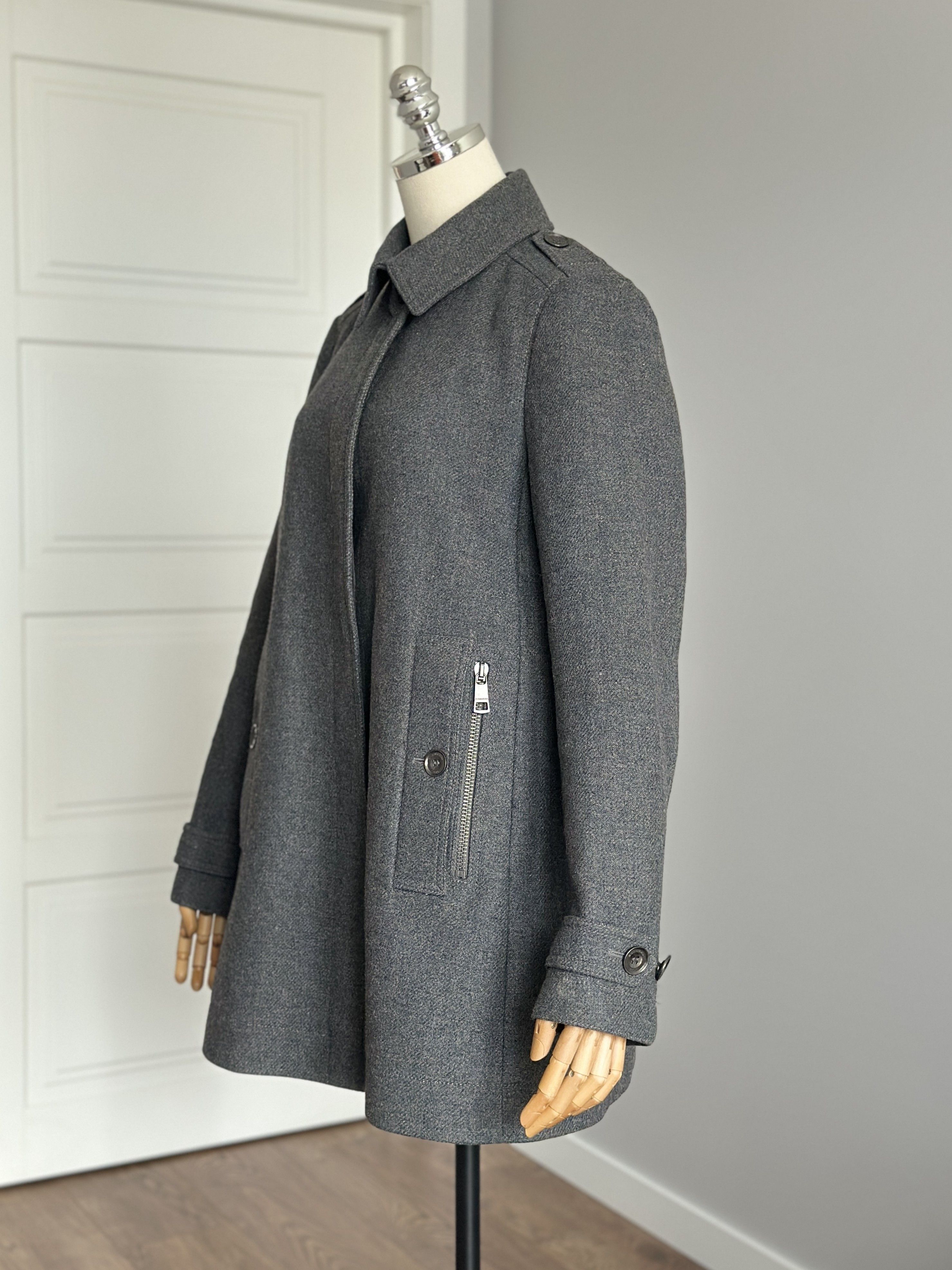 Burberry BURBERRY BRIT Women's Wool Coat Grey UK14 US12 ITA48 GER42 Size L / US 10 / IT 46 - 7 Thumbnail