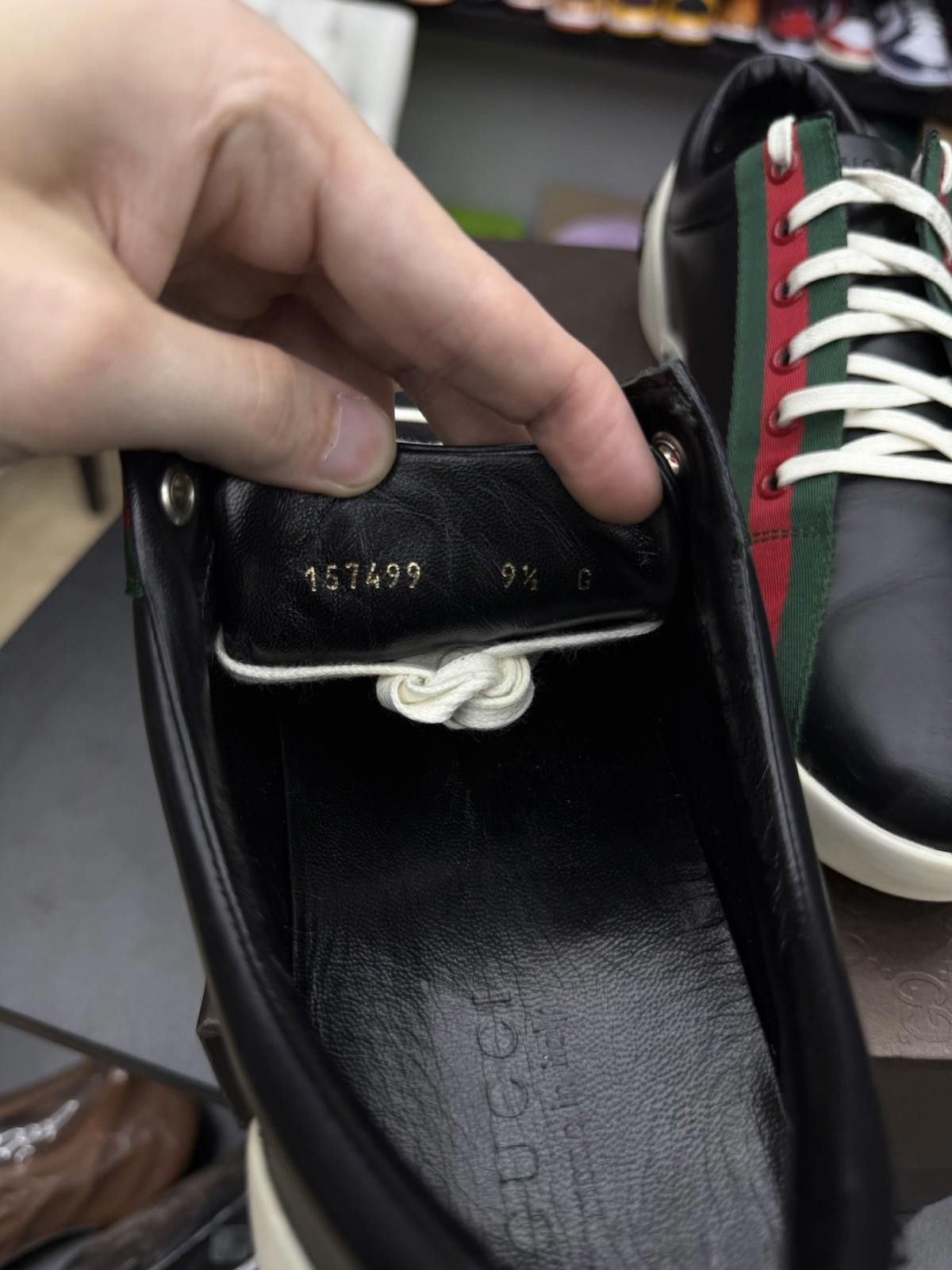 Gucci GUCCi Boulevard Black Leather Web Sneakers Gucci 9.5G/10US Size US 10 / EU 43 - 10 Thumbnail