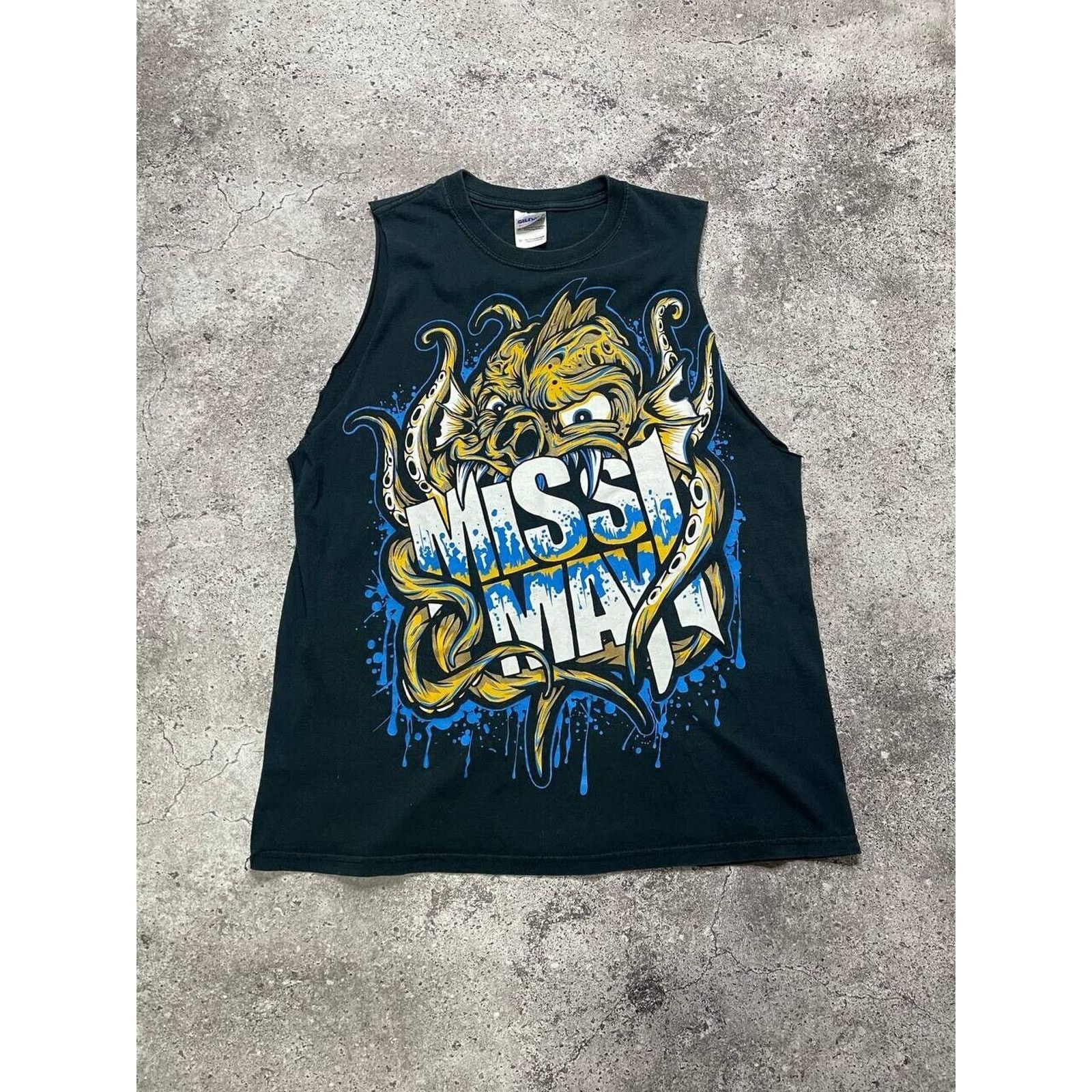 Gildan × Vintage Vintage Gildan Sleeveless Tee Black Octopus Print Size M Size US M / EU 48-50 / 2 - 1 Thumbnail