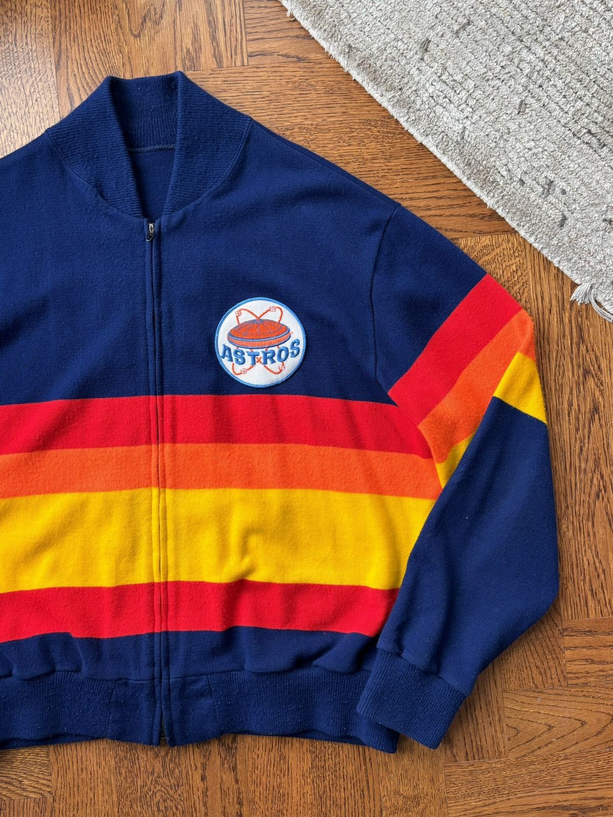 Starter × Vintage 1970s Houston Astros Rainbow Dugout Jacket Vintage Sweater Size US XL / EU 56 / 4 - 1 Thumbnail