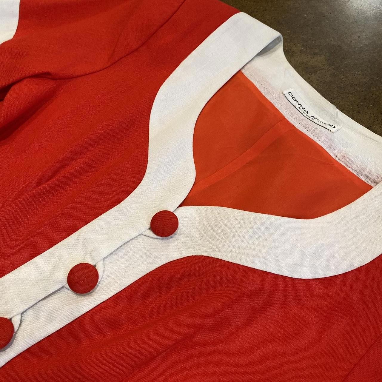 Designer Donna Ricco Women's Red and White Dress Size S / US 4 / IT 40 - 3 Thumbnail