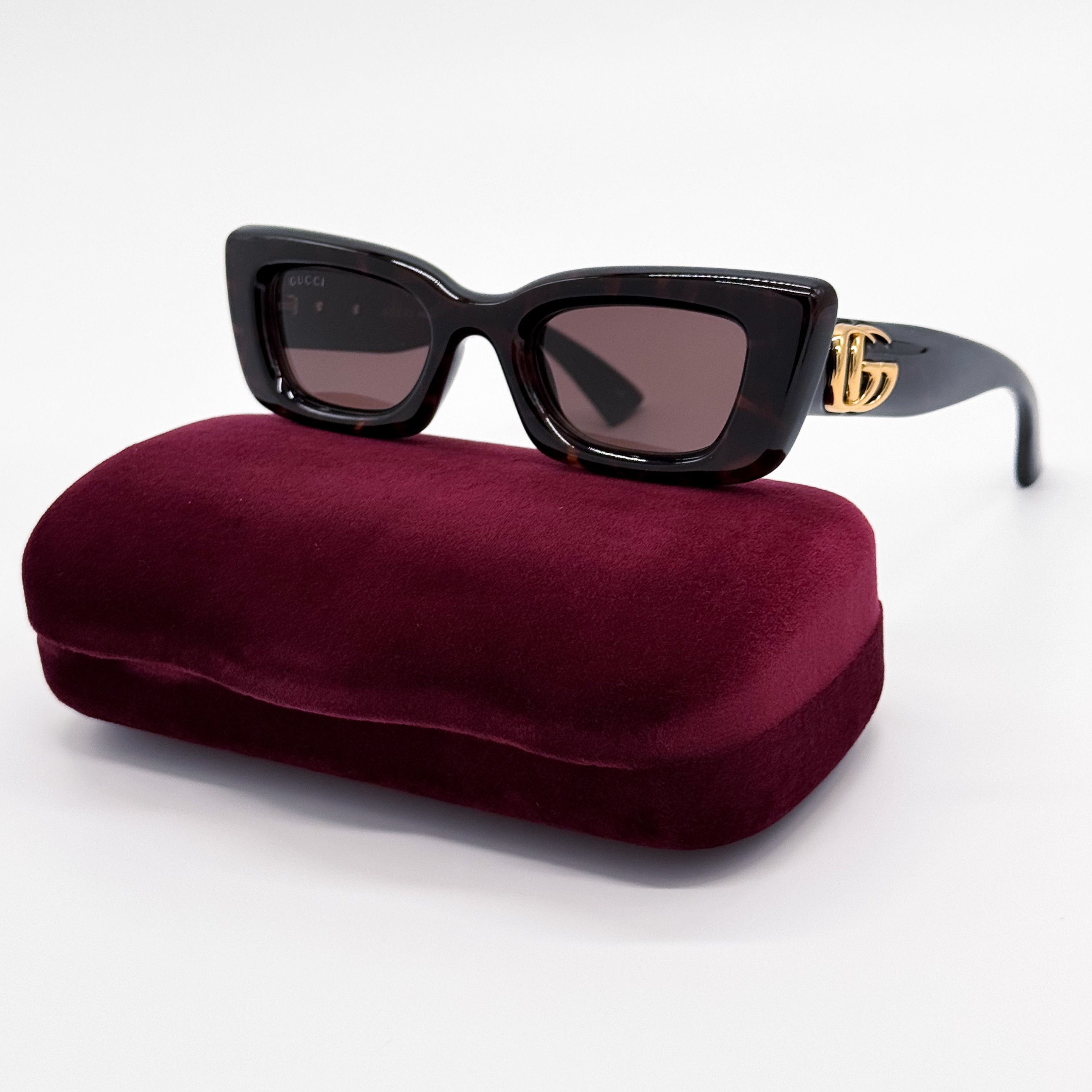 Gucci NEW GUCCI GG1827S 002 WOMEN DARK HAVANA SUNGLASSES GUCCI Size ONE SIZE - 1 Thumbnail
