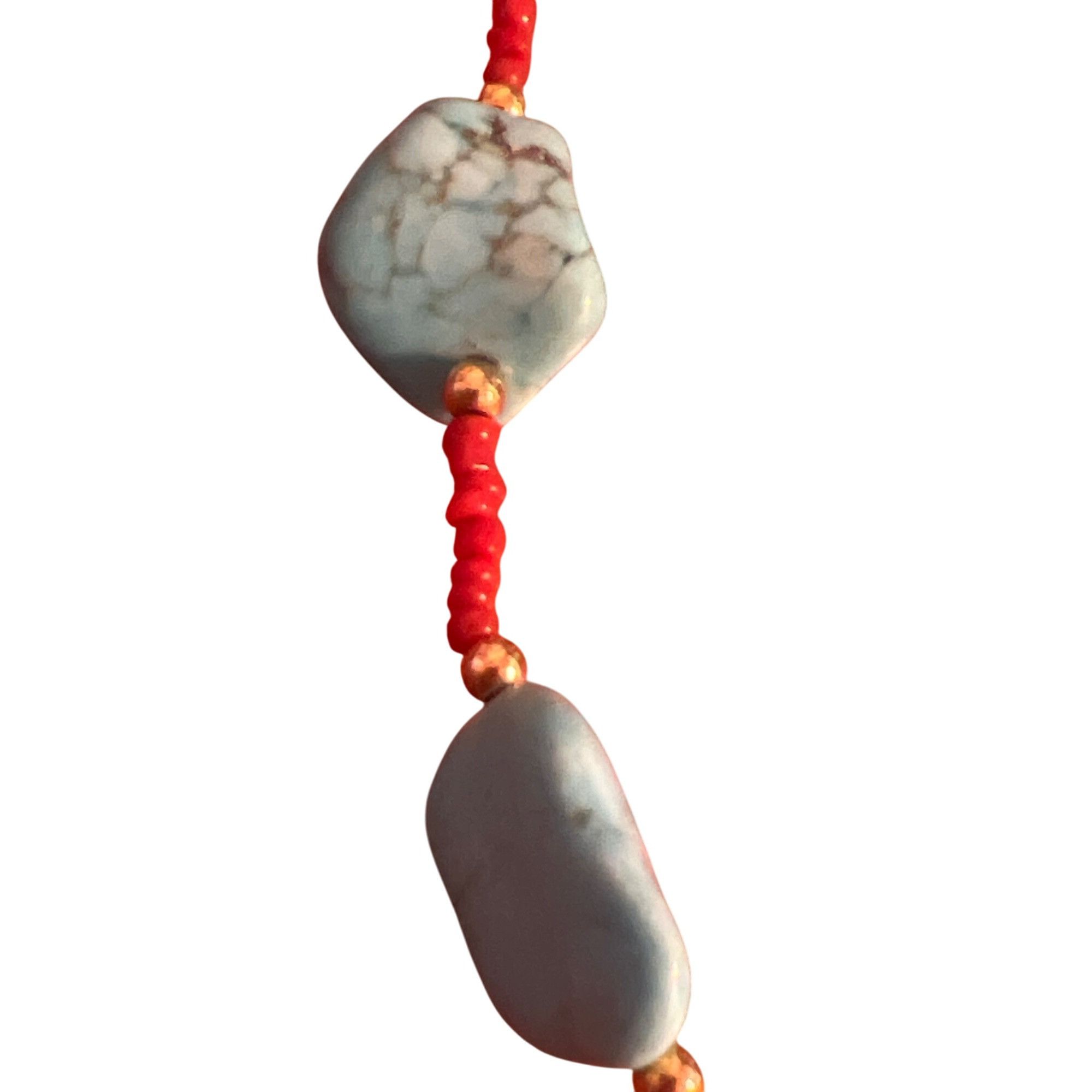 Other Turquoise Dyed Howlite Red Seed Bead Necklace Western Beach Size ONE SIZE - 3 Thumbnail