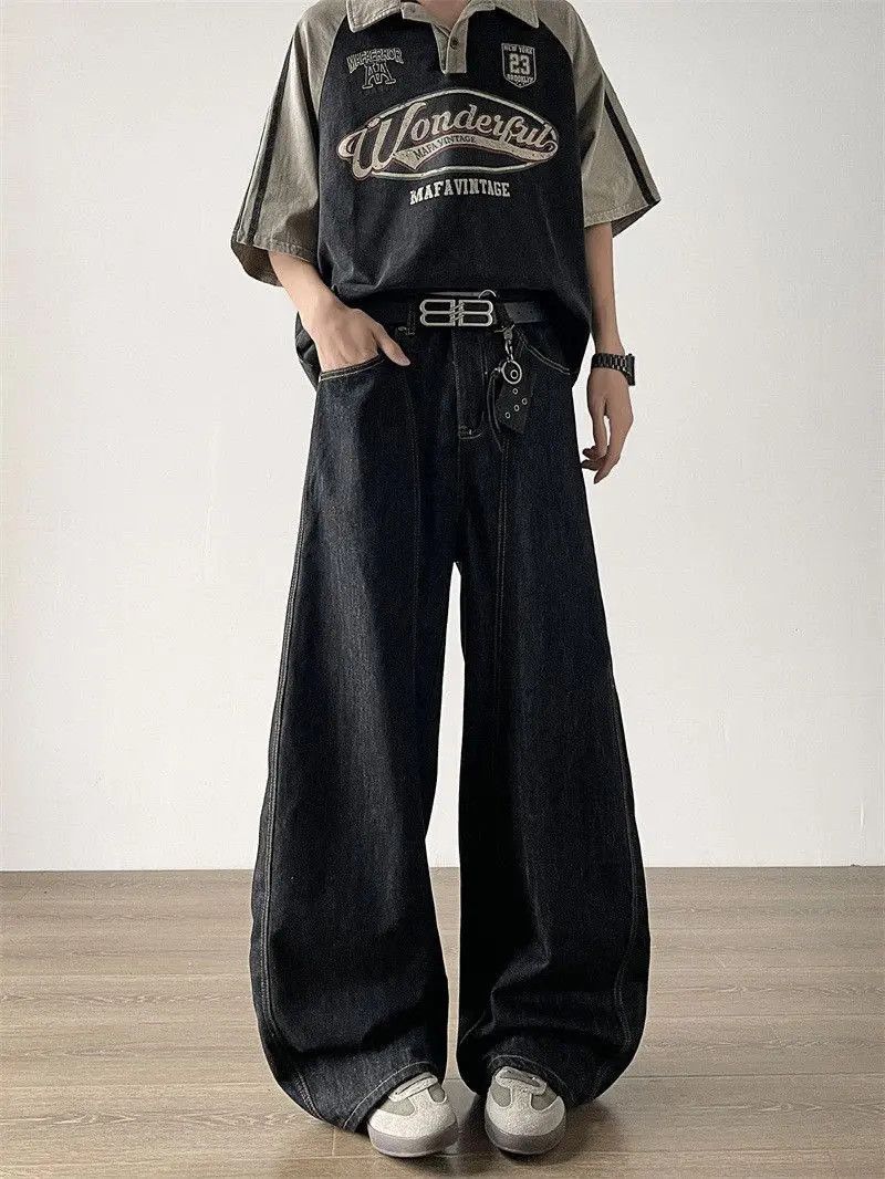 Japanese Brand Retro loose wide leg slightly flared jeans Size US 32 / EU 48 - 3 Thumbnail