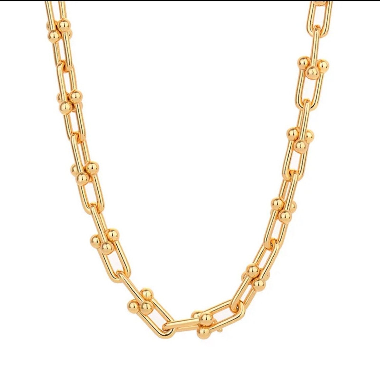Other NEW! 18k gold plated Sterling Silver U link Necklace! Size ONE SIZE - 1 Thumbnail