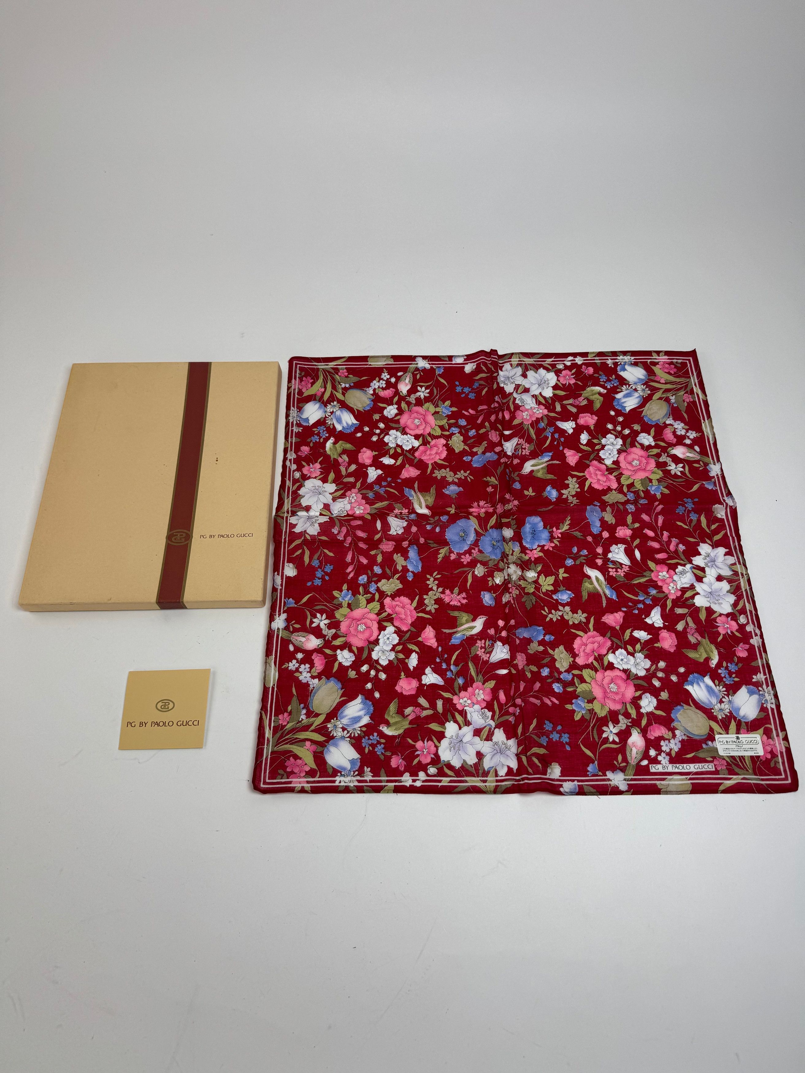 Gucci Vintage Floral Scarf Red New With Box Size ONE SIZE - 1 Thumbnail