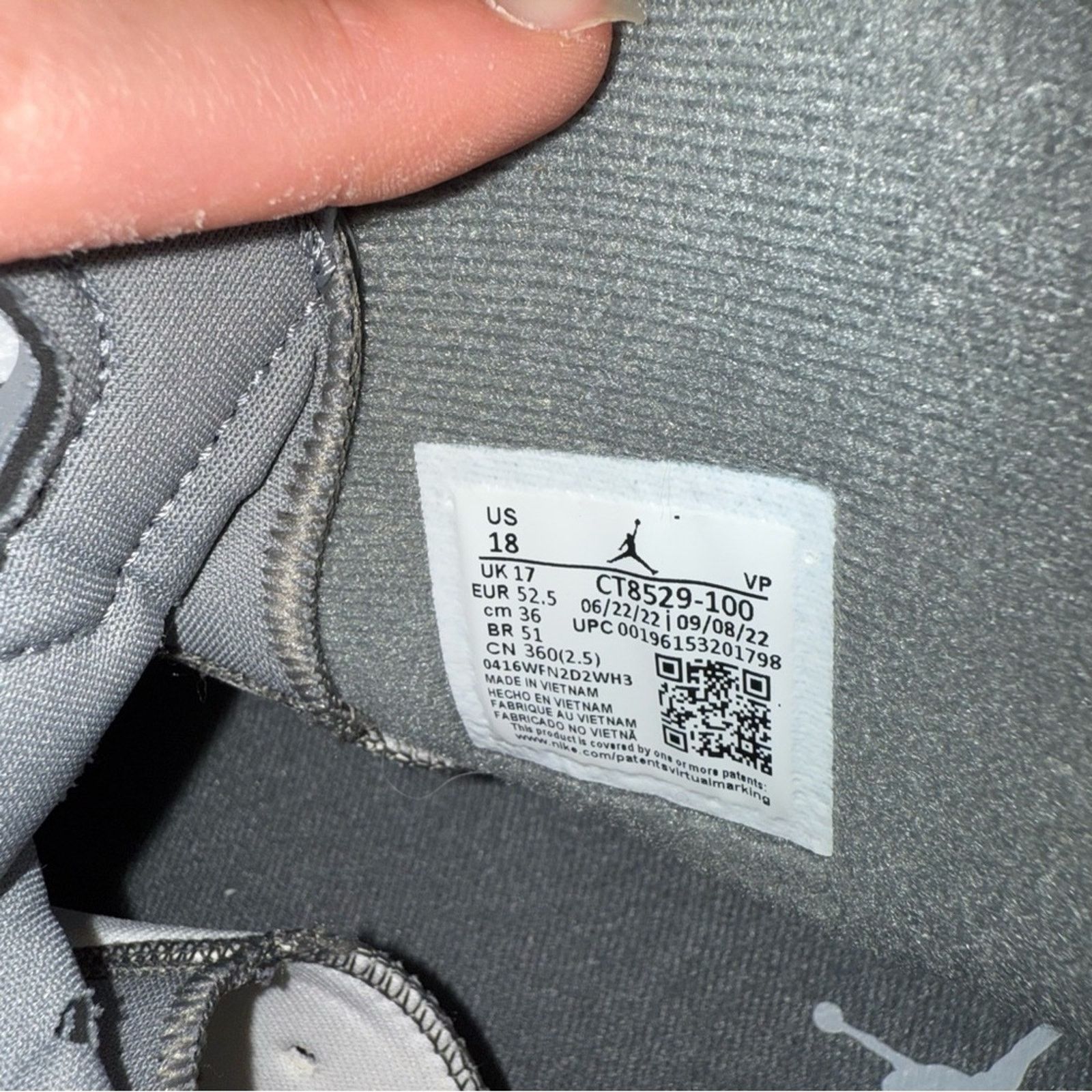 Jordan Brand Air Jordan 6 Retro “Cool Grey” Size 18 Size US 15 / EU 48 - 8 Thumbnail