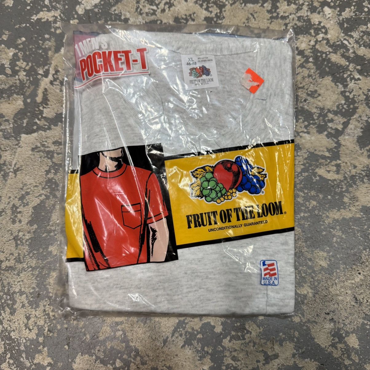 Fruit Of The Loom Vintage Grey Fruit Of The Loom Pocket Tshirt New With Tags Size US XL / EU 56 / 4 - 1 Thumbnail