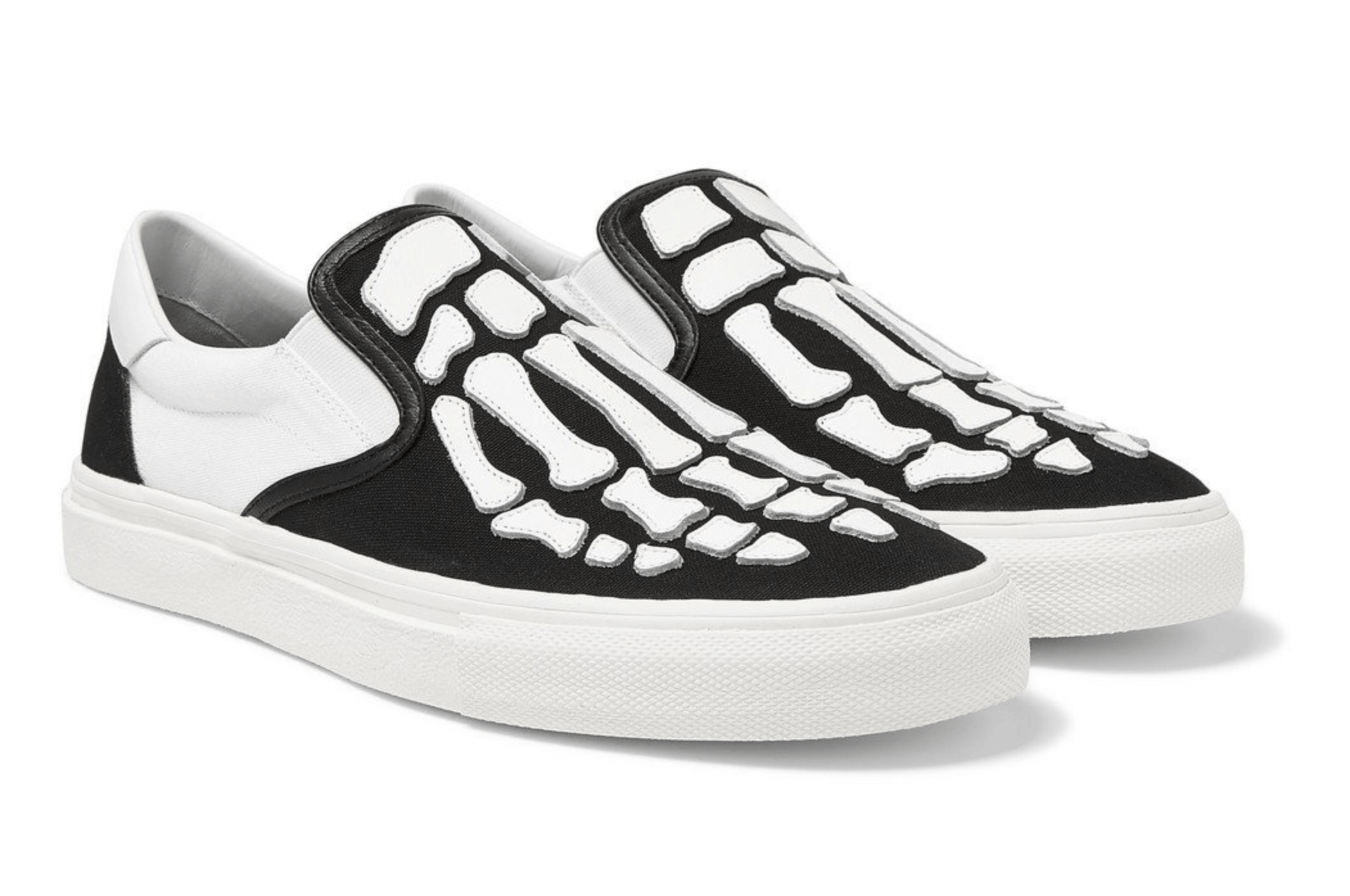 Amiri Amiri White Skeleton Slip On Bones Low Top Sneakers 44 11 Size US 11 / EU 44 - 1 Thumbnail