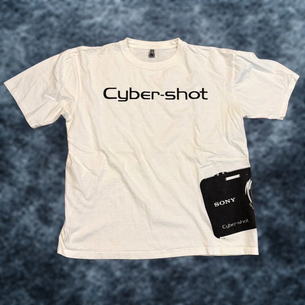Sony VINTAGE Sony Cyber Shot Digital Camera Shirt XL White 90s Retro Camera Photo Mens XL Size US XL / EU 56 / 4 - 1 Thumbnail