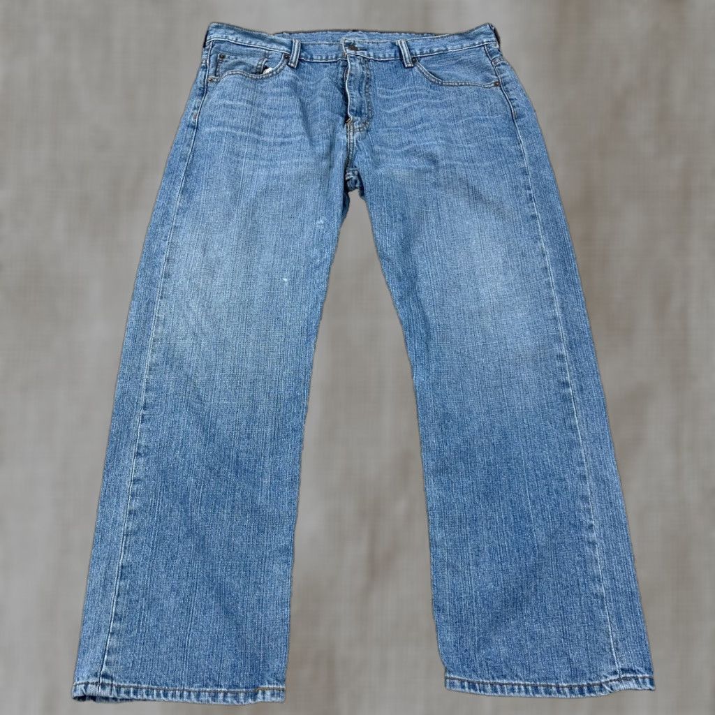 Levi's Levi's 569 Jeans Men 38x30 Straight Loose Fit Medium Wash Distressed Streetwear Blue Size US 38 / EU 54 - 1 Thumbnail