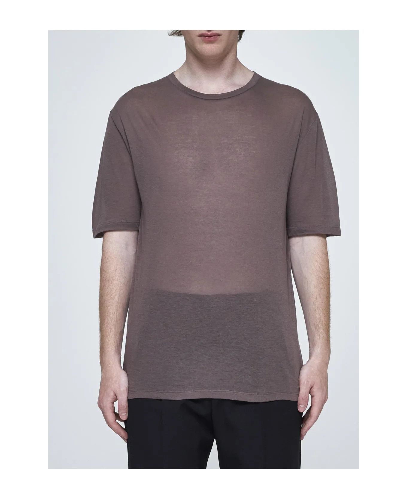 Saint Laurent Paris o1bcso1str0625 Loose Fit T-Shirt Jersey in Beige Size US L / EU 52-54 / 3 - 3 Thumbnail