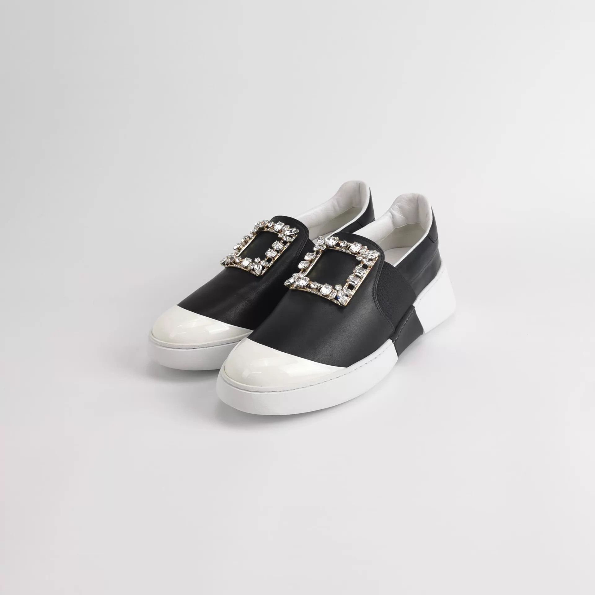 Roger Vivier Roger Vivier Crystal Buckle Sneaker Black White 40 Size US 9.5 / IT 39.5 - 1 Thumbnail