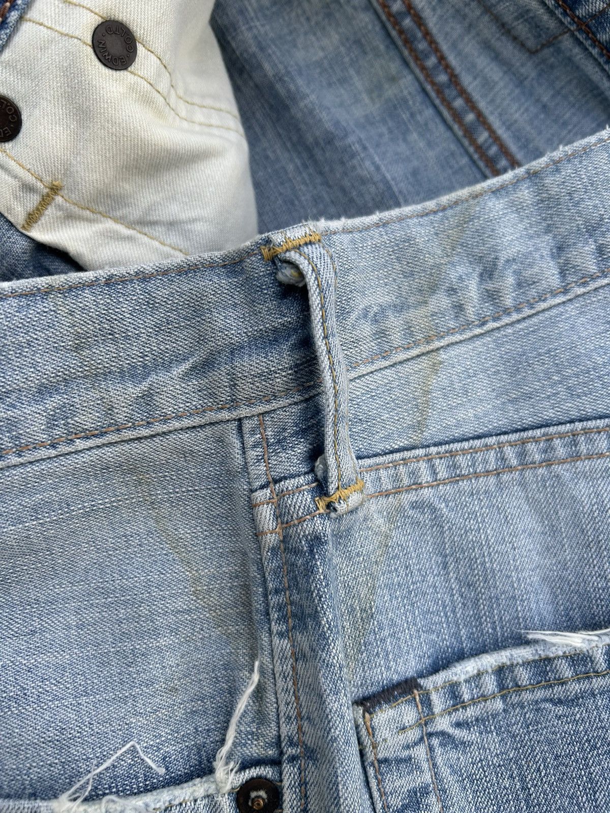 Kapital Vintage Edwin 505ZX Selvedge Distressed Faded Denim Jeans Size US 30 / EU 46 - 9 Thumbnail