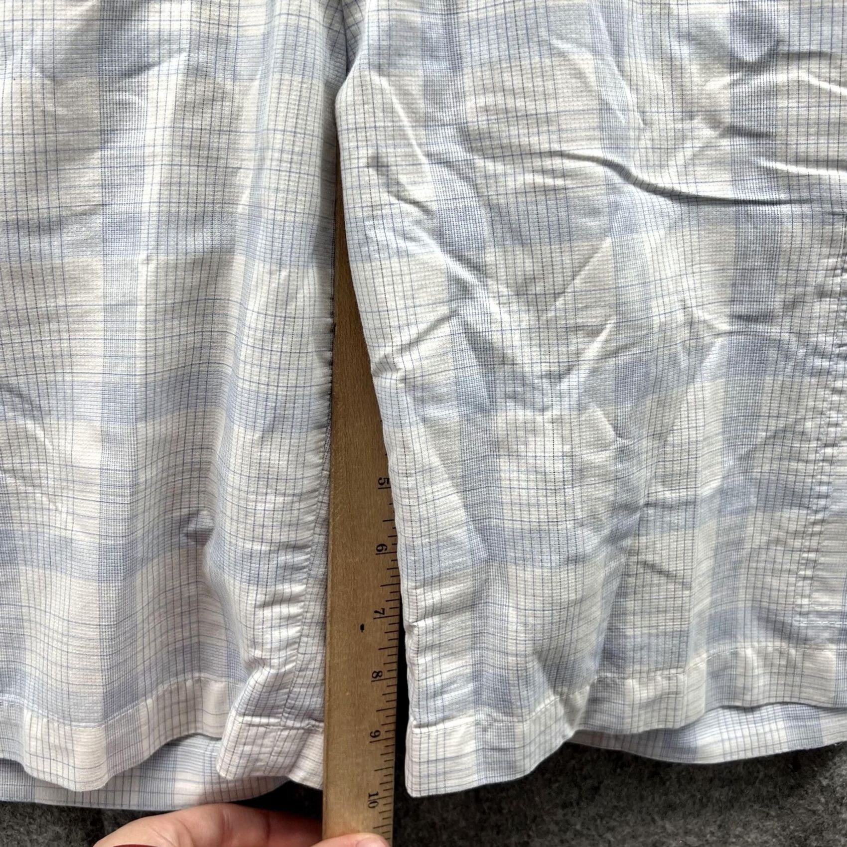 Vintage Greg Norman Shorts Men 32 Blue Chino Polyester Spandex Glen Check Flat Front Size US 32 / EU 48 - 6 Thumbnail