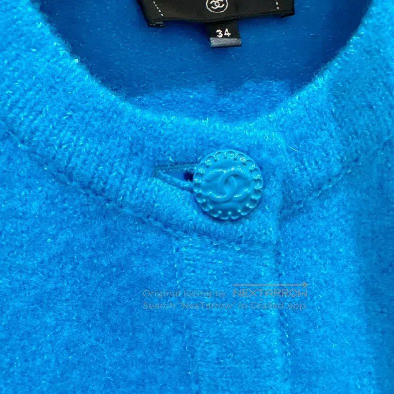 Chanel Chanel Blue wool cardigan coat Size XXS / US 00 / IT 34 - 4 Thumbnail