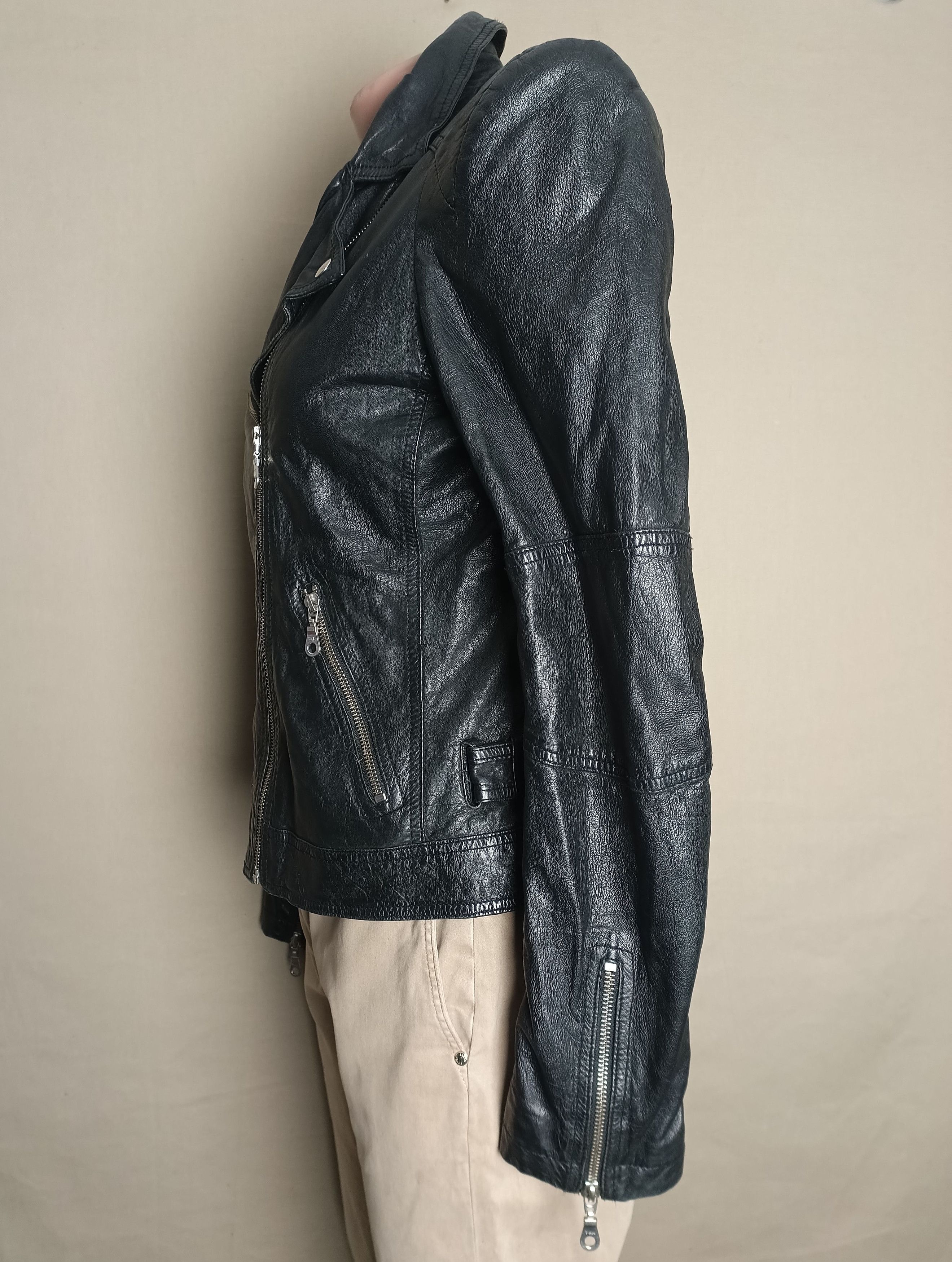 Whistles WHISTLES Leather Biker Jacket Black Womens US8 EU40 Size M / US 6-8 / IT 42-44 - 2 Thumbnail