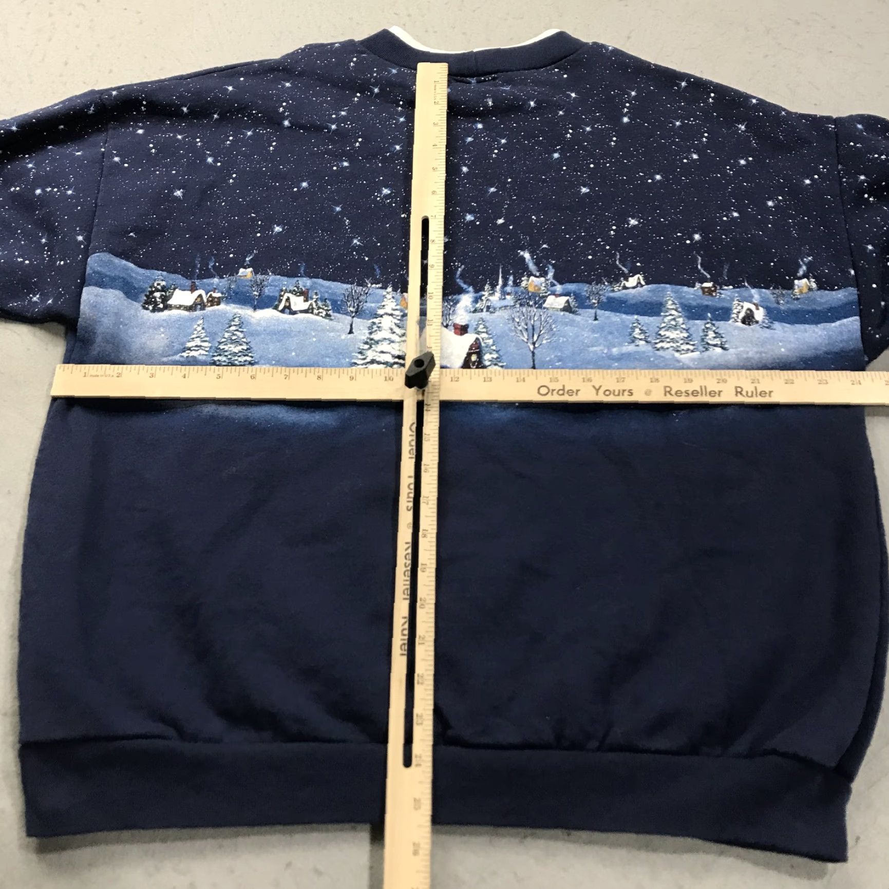 Vintage VINTAGE Artisan Sweatshirt Mens Large Blue AOP Nature Angel Christmas Crewneck Graphic Print Christmas Theme 1990s Mens Size US L / EU 52-54 / 3 - 6 Thumbnail