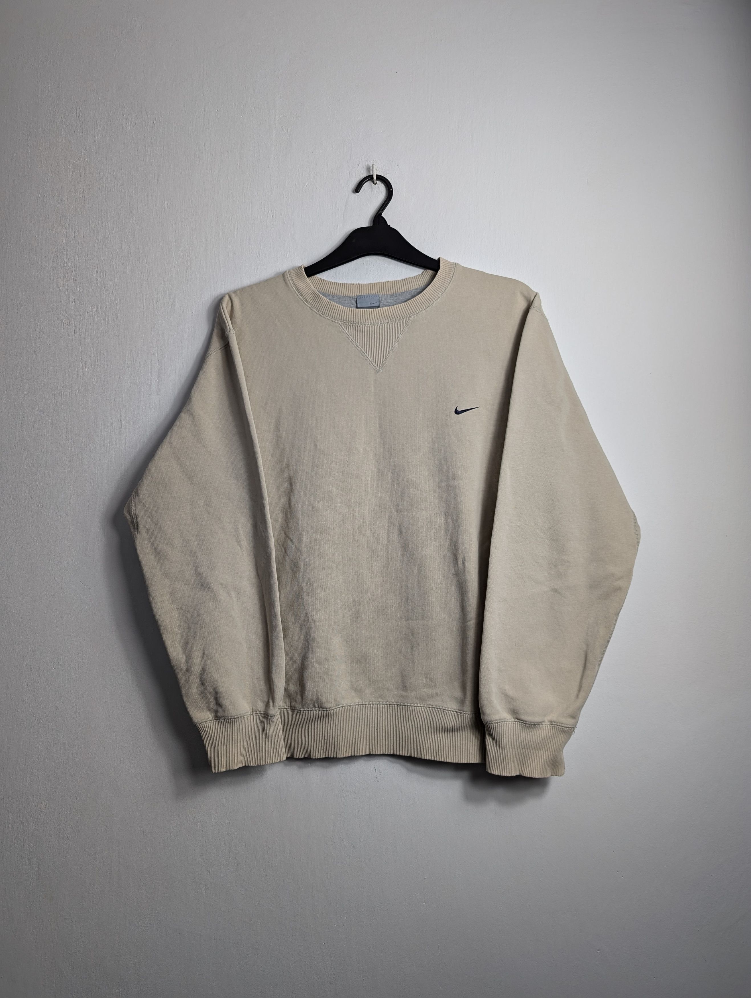 Nike × Vintage Vintage Nike Cream Sweatshirt 00s y2k retro Swoosh Size US L / EU 52-54 / 3 - 1 Thumbnail