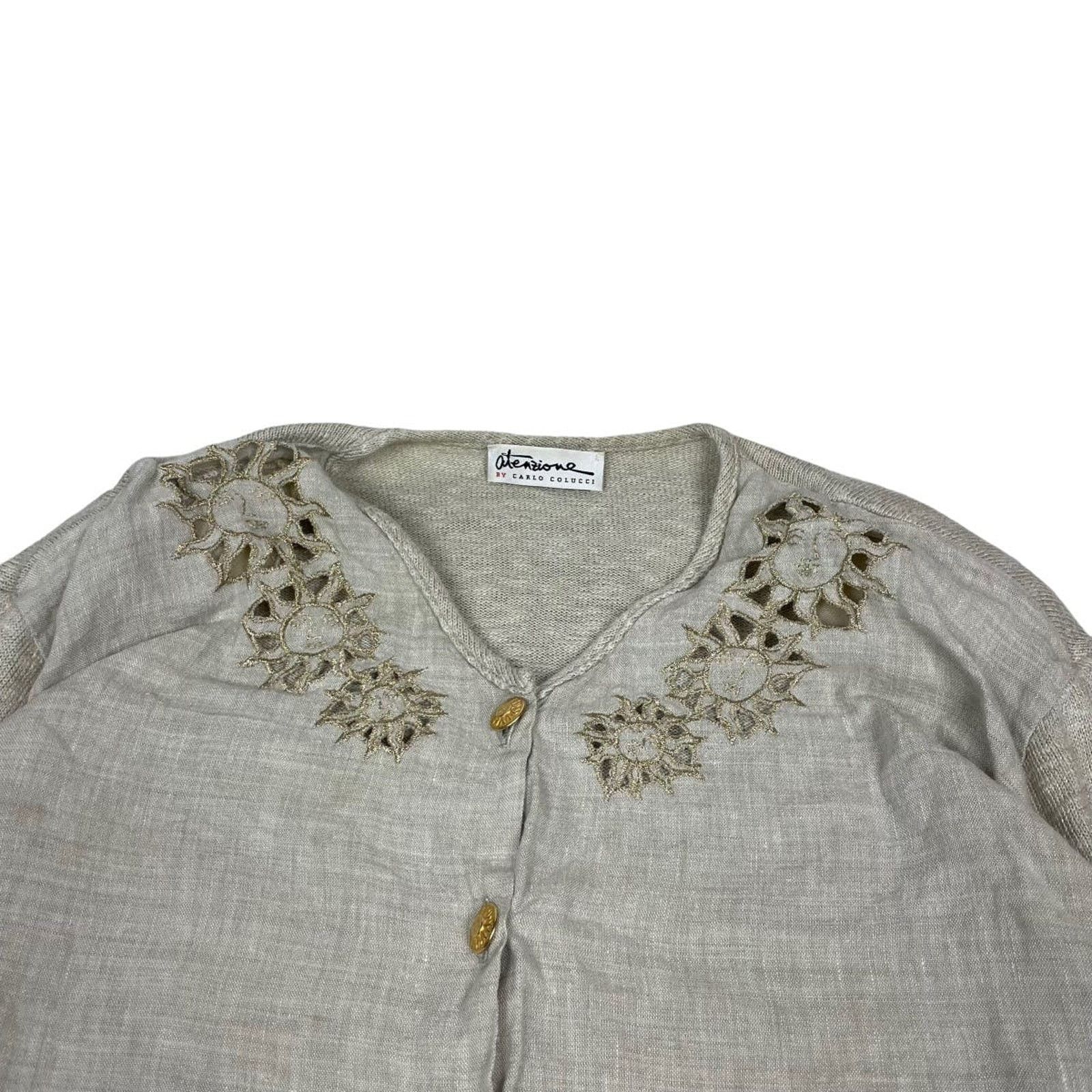 Carlo Colucci × Vintage Carlo Colucci Attenzione Vintage Cardigan Size M / US 6-8 / IT 42-44 - 2 Thumbnail