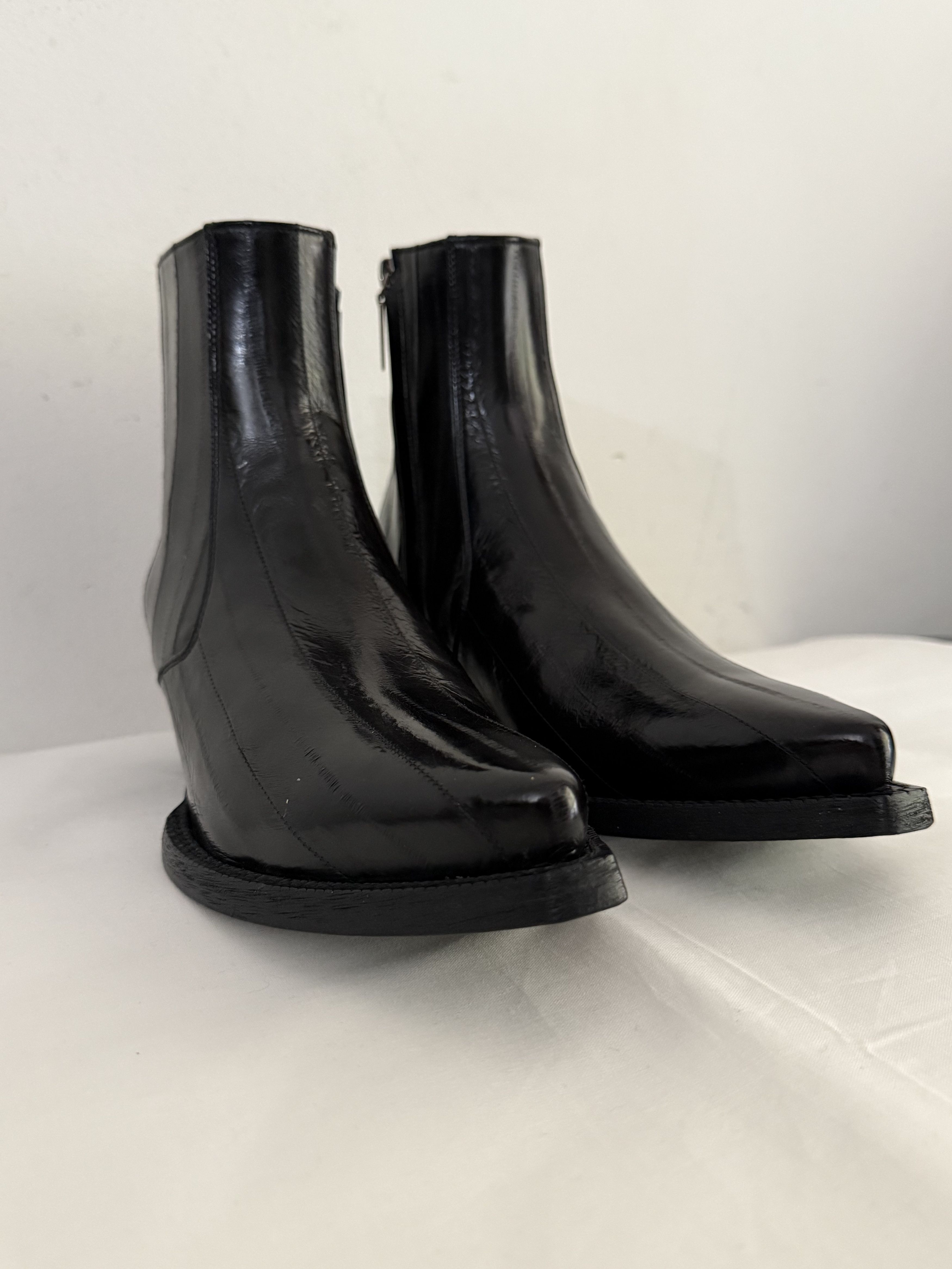 Saint Laurent Paris Genuine Eel Skin Lukas Zip Boots Size US 9.5 / EU 42-43 - 5 Thumbnail