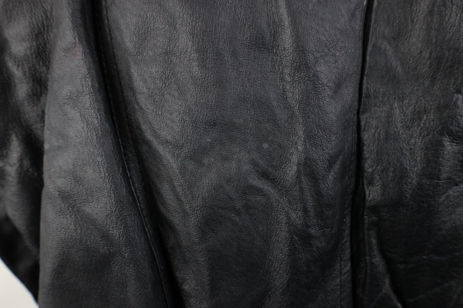 Vintage Vintage 90s Streetwear Leather Flight Bomber Jacket Black Size US XL / EU 56 / 4 - 14 Thumbnail
