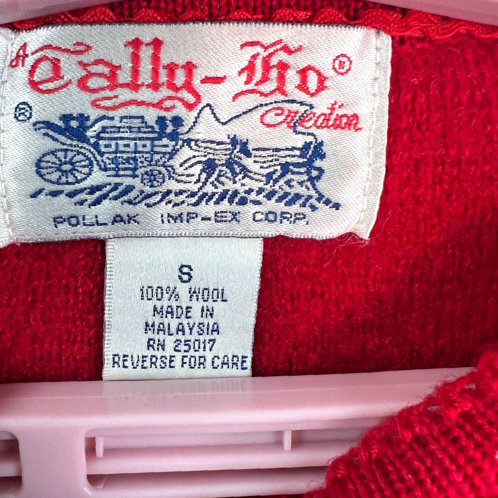 Vintage VINTAGE Tally Ho Wool Cardigan Sweater Womens Size 8 Red V-Neck Tight Knit Long Sleeve 90s Size M / US 6-8 / IT 42-44 - 5 Thumbnail