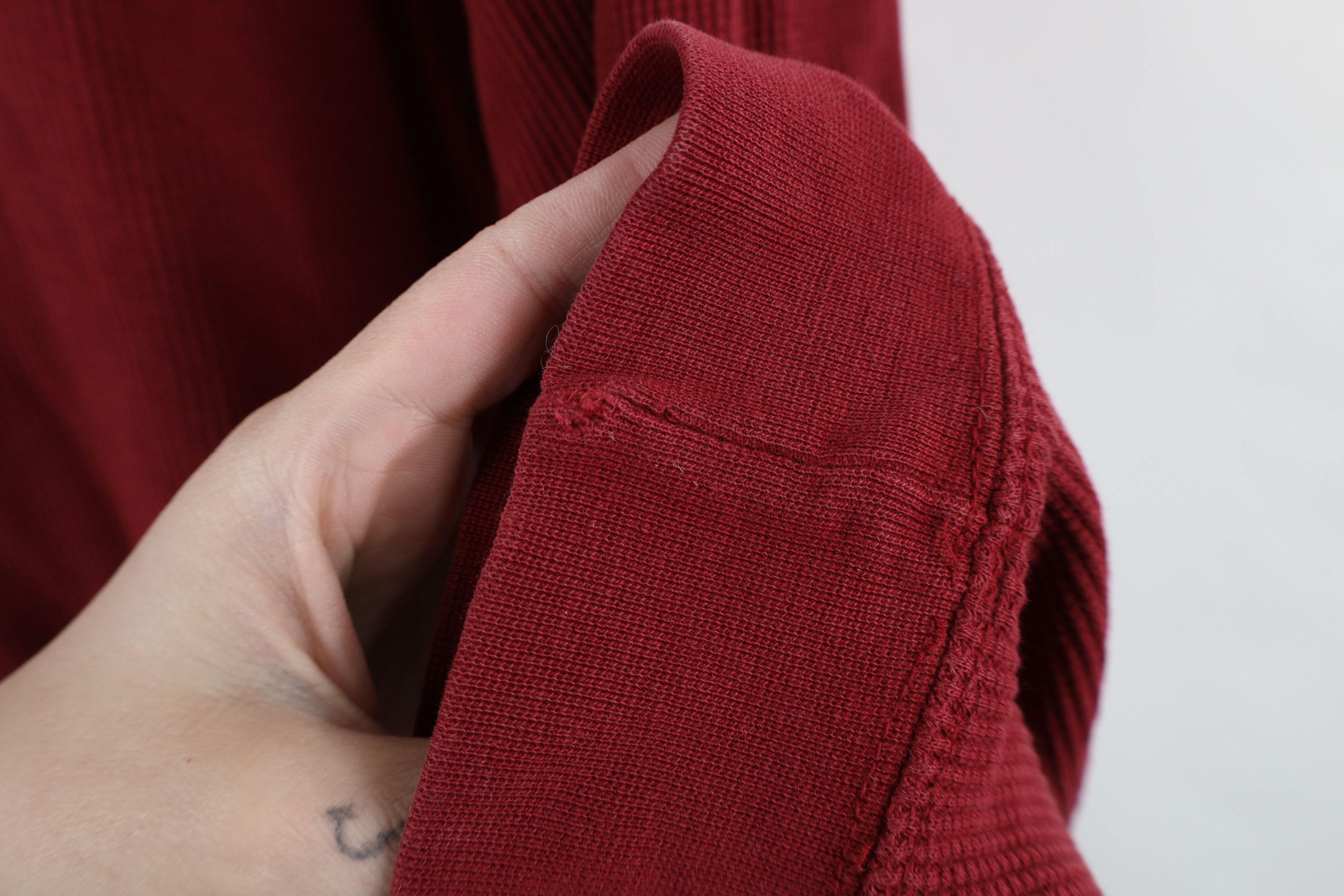 Vintage Vintage 90s Streetwear Thermal Waffle Knit Henley T-Shirt Size US L / EU 52-54 / 3 - 8 Thumbnail