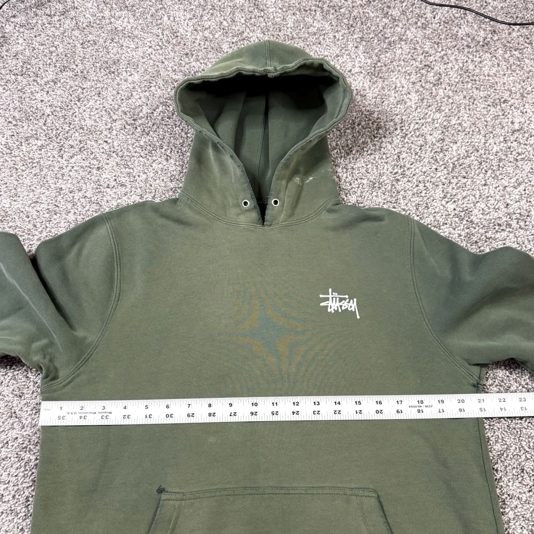 Vintage VINTAGE Stussy Hoodie Sweatshirt Green M Streetwear Size US M / EU 48-50 / 2 - 5 Thumbnail