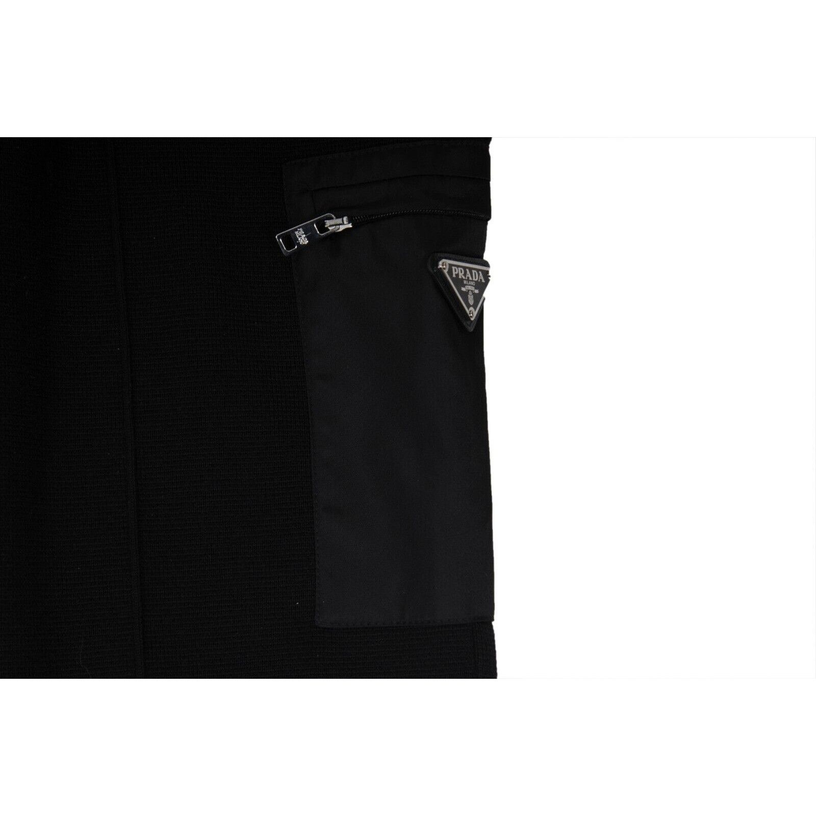 Prada Re Nylon Cargo Pants Black Wool Logo - 02396 Size US 36 / EU 52 - 5 Thumbnail