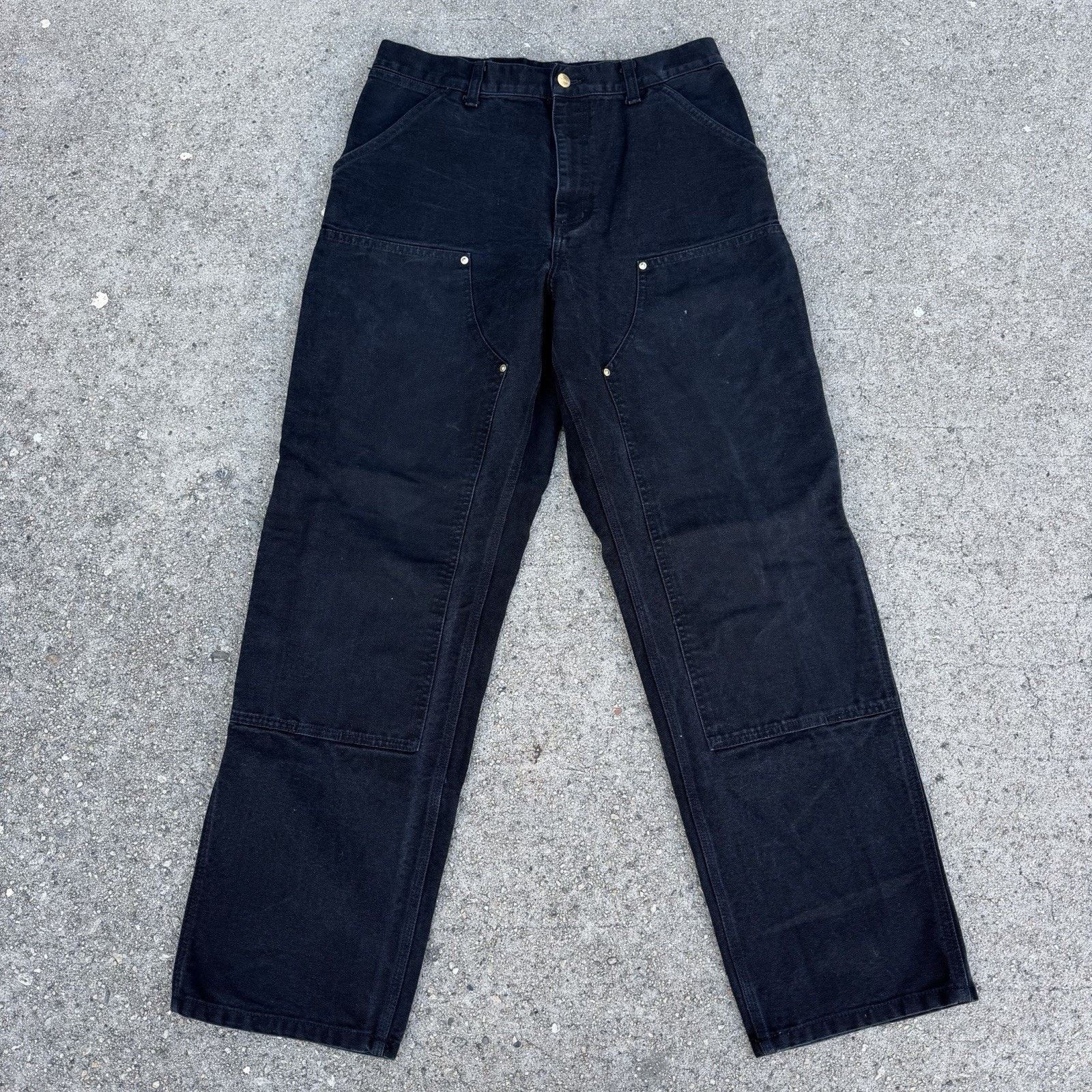Carhartt Wip Carhartt WIP Work In Progress Black Double Knee Pants 32x32 Size US 32 / EU 48 - 1 Thumbnail